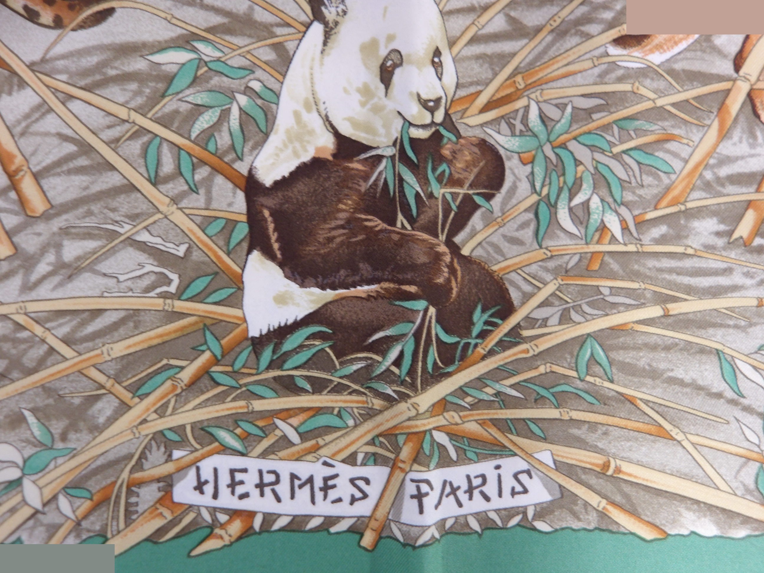 Carre 90 Scarf, Sichuan Province, Panda design, with tag. — view 5