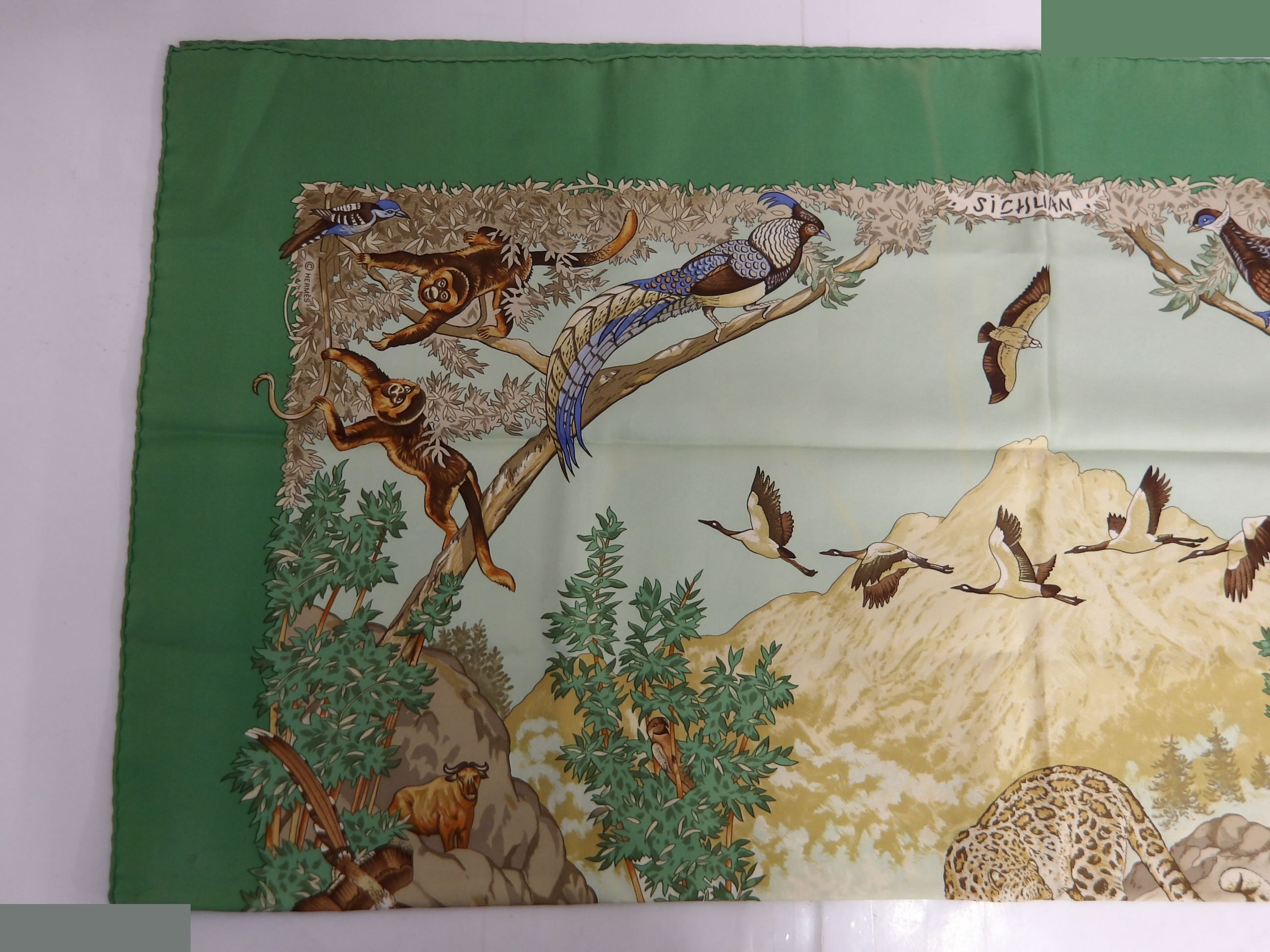 Carre 90 Scarf, Sichuan Province, Panda design, with tag. — view 6
