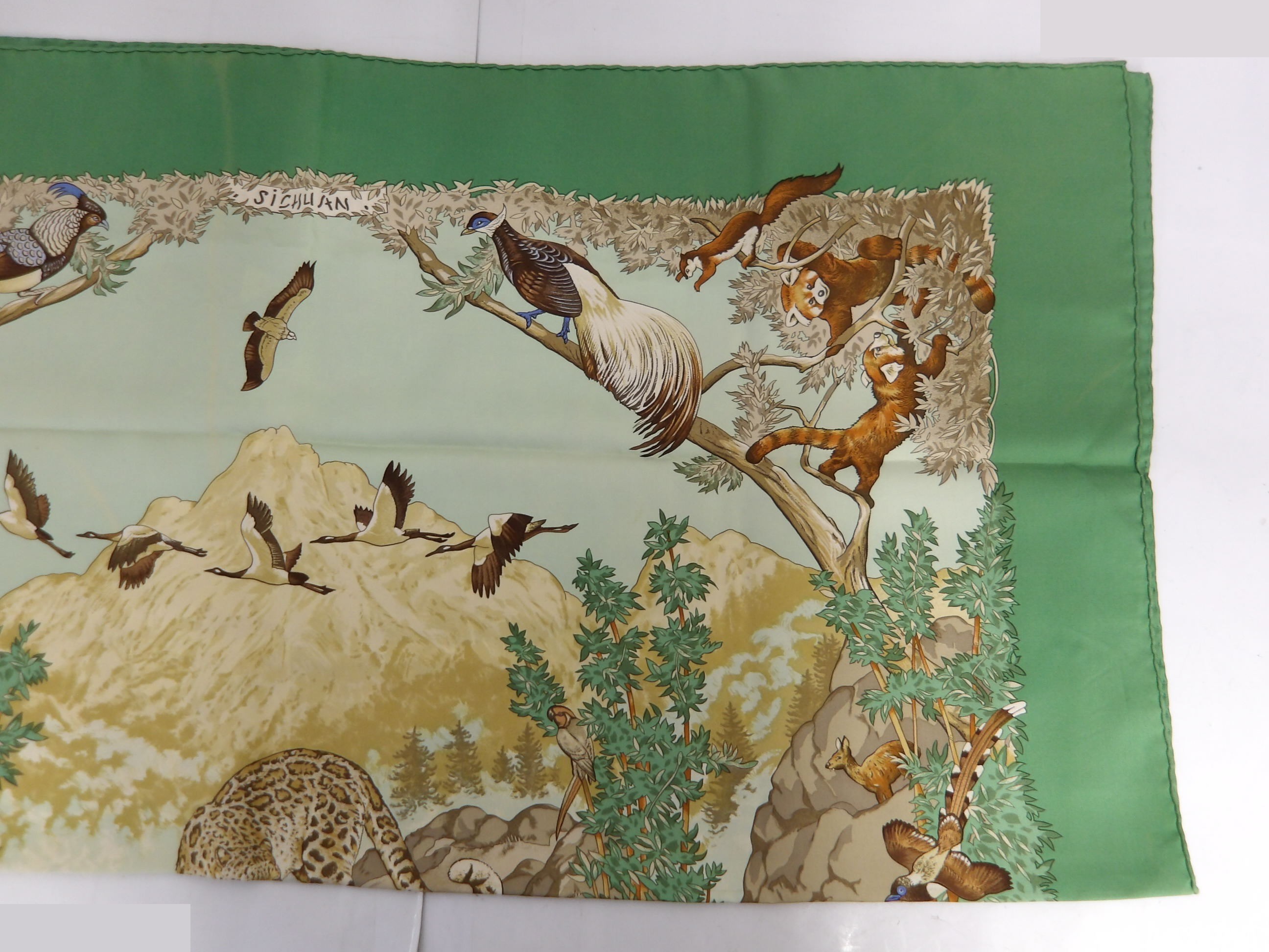Carre 90 Scarf, Sichuan Province, Panda design, with tag. — view 7