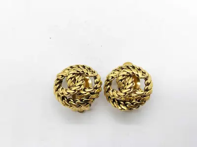 Coco Mark Round Earrings 2188 Gold Hardware Earrings