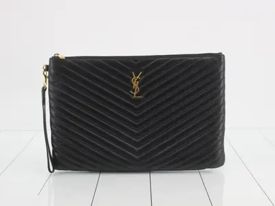 Classic Monogram Leather Clutch Bag