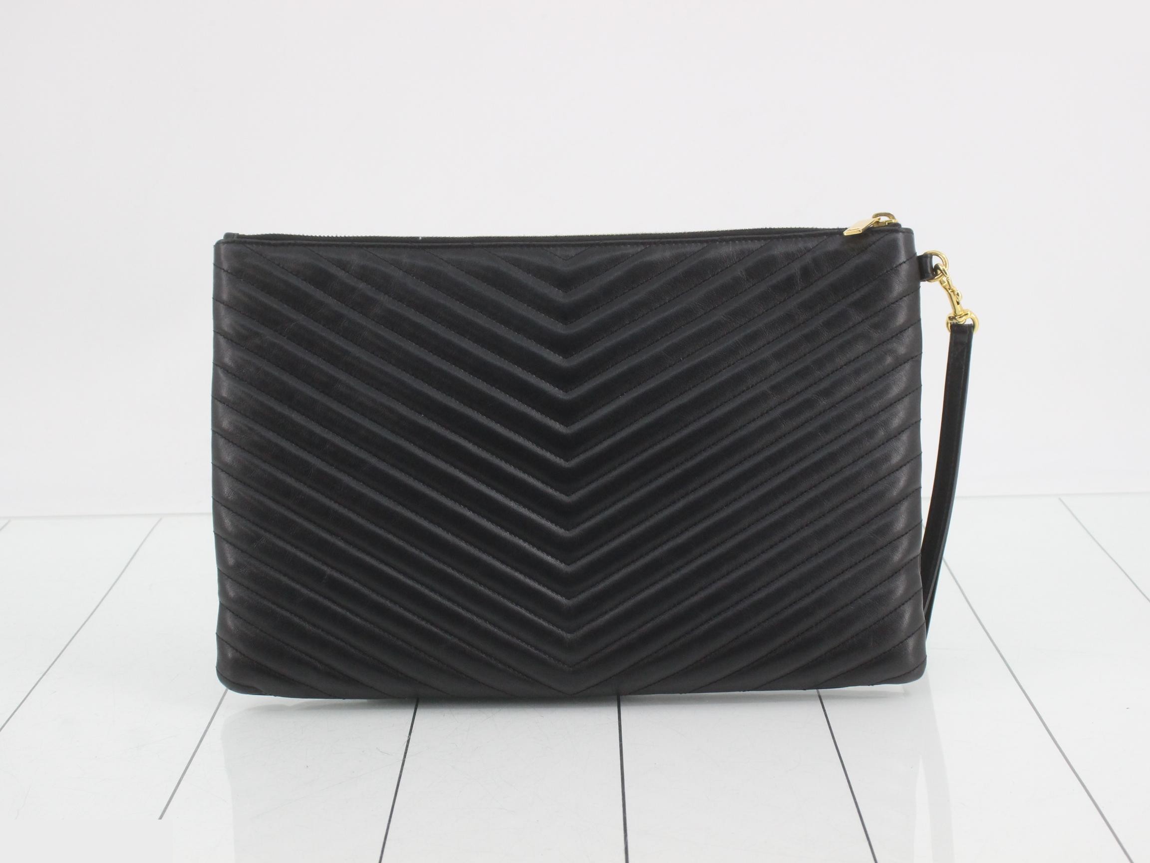 Classic Monogram Leather Clutch Bag — view 2
