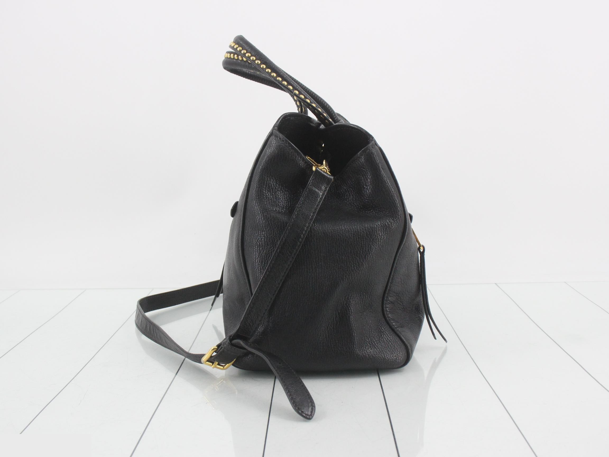 Leather tote bag, 2-way bag, with shoulder strap. — view 3