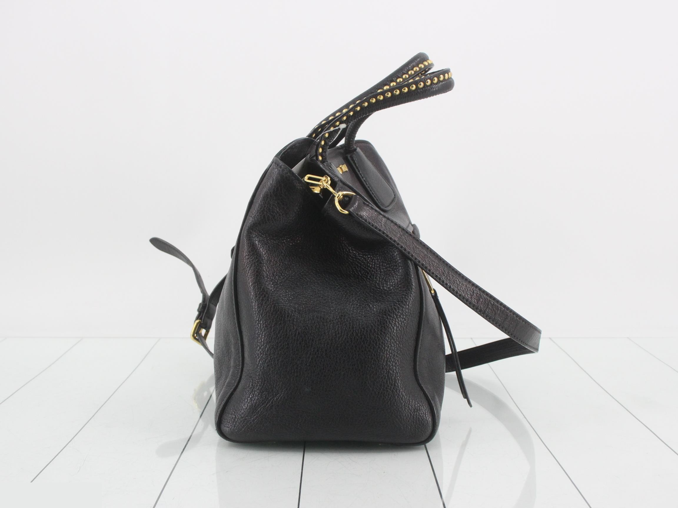 Leather tote bag, 2-way bag, with shoulder strap. — view 4