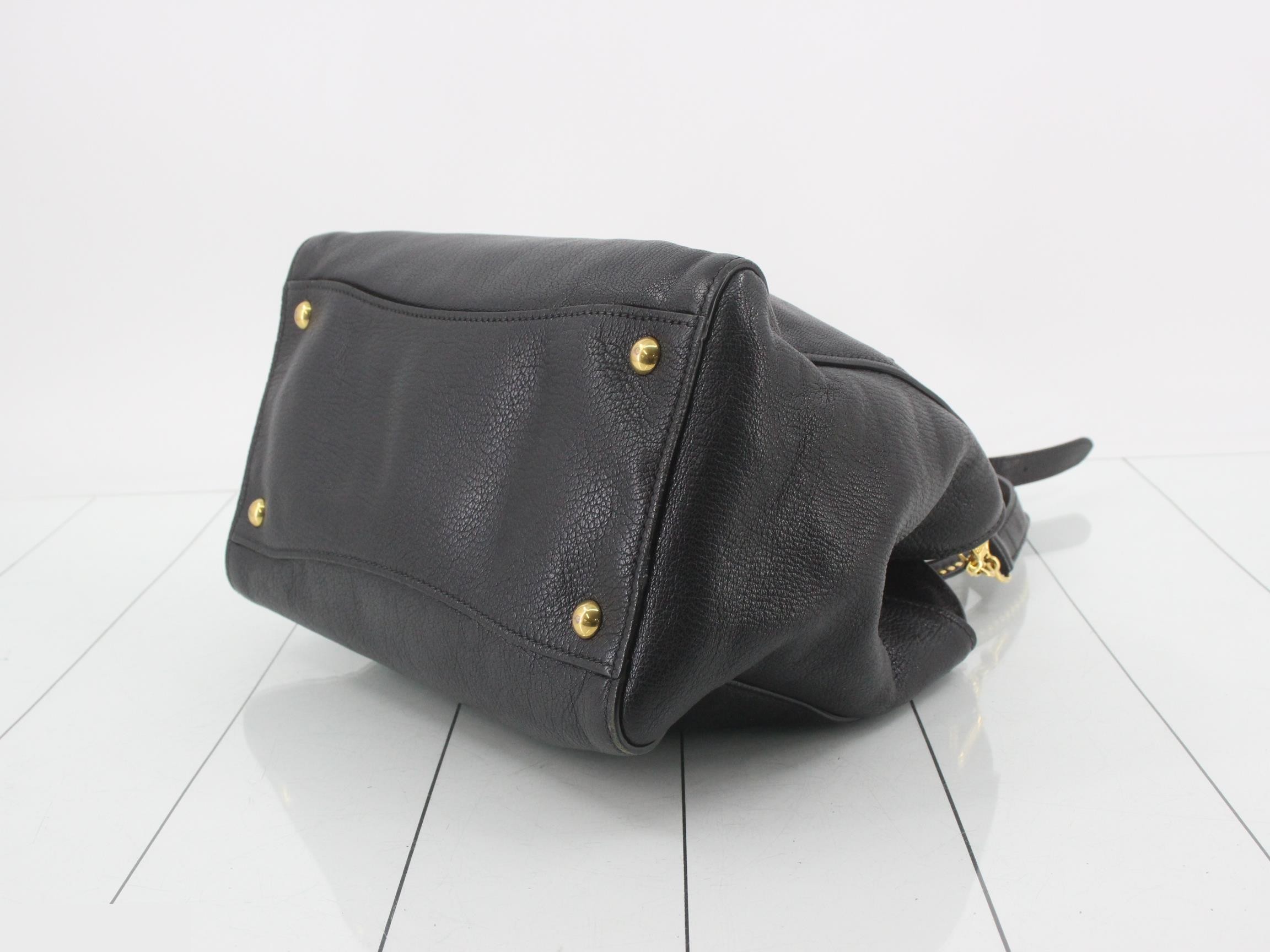 Leather tote bag, 2-way bag, with shoulder strap. — view 6