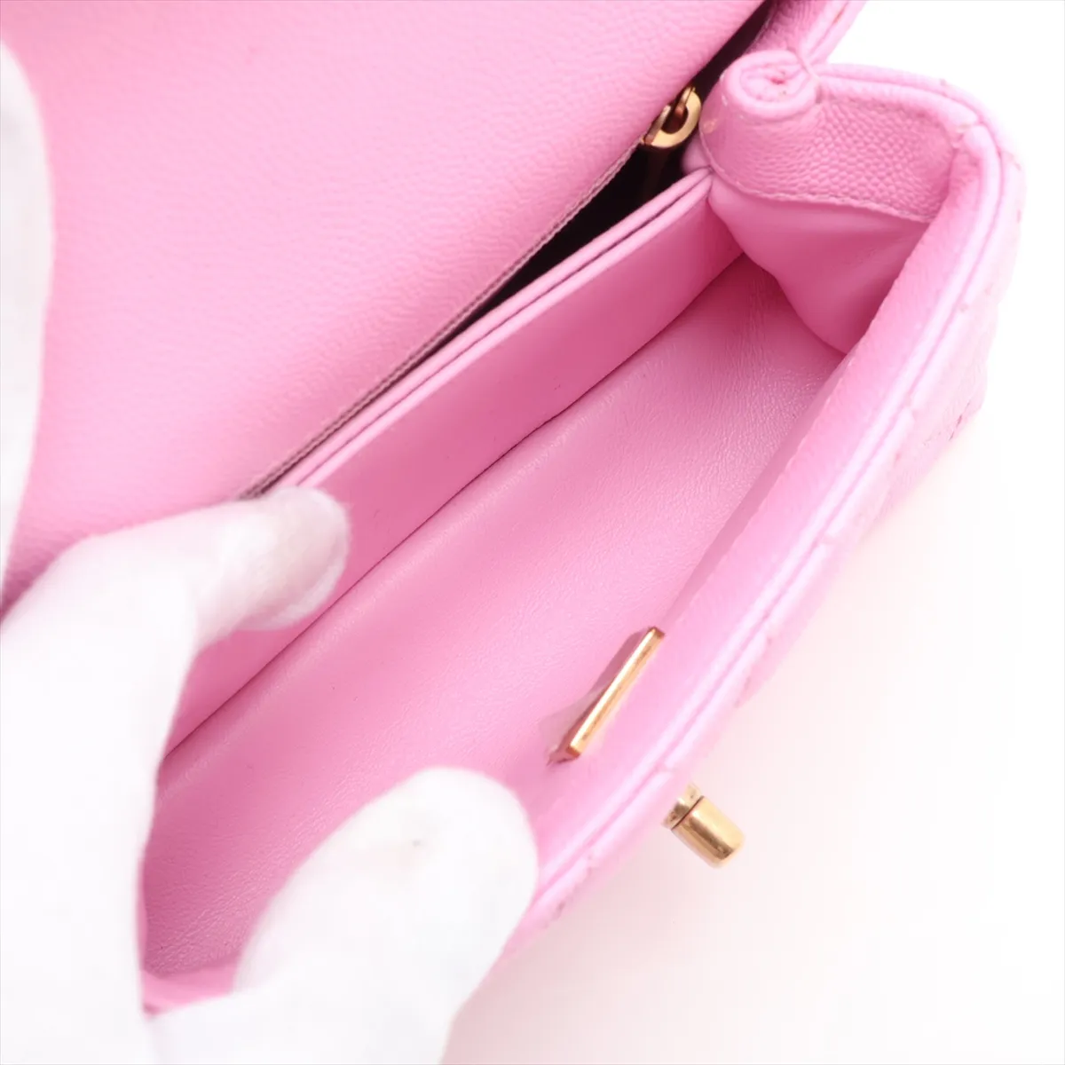 [Individually packaged] Chanel Coco Handle 19 XXS Caviar Skin 2-Way Handbag Pink Gold Hardware T36KTET0 Random Plate AS2215 — view 8