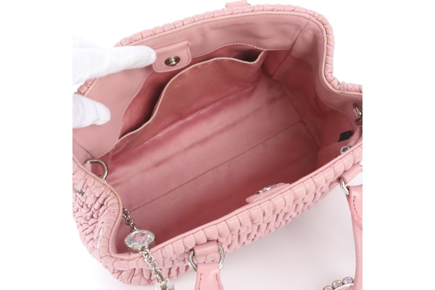 Matelassé Nappa Crystal Leather 2-Way Shoulder Bag — view 8