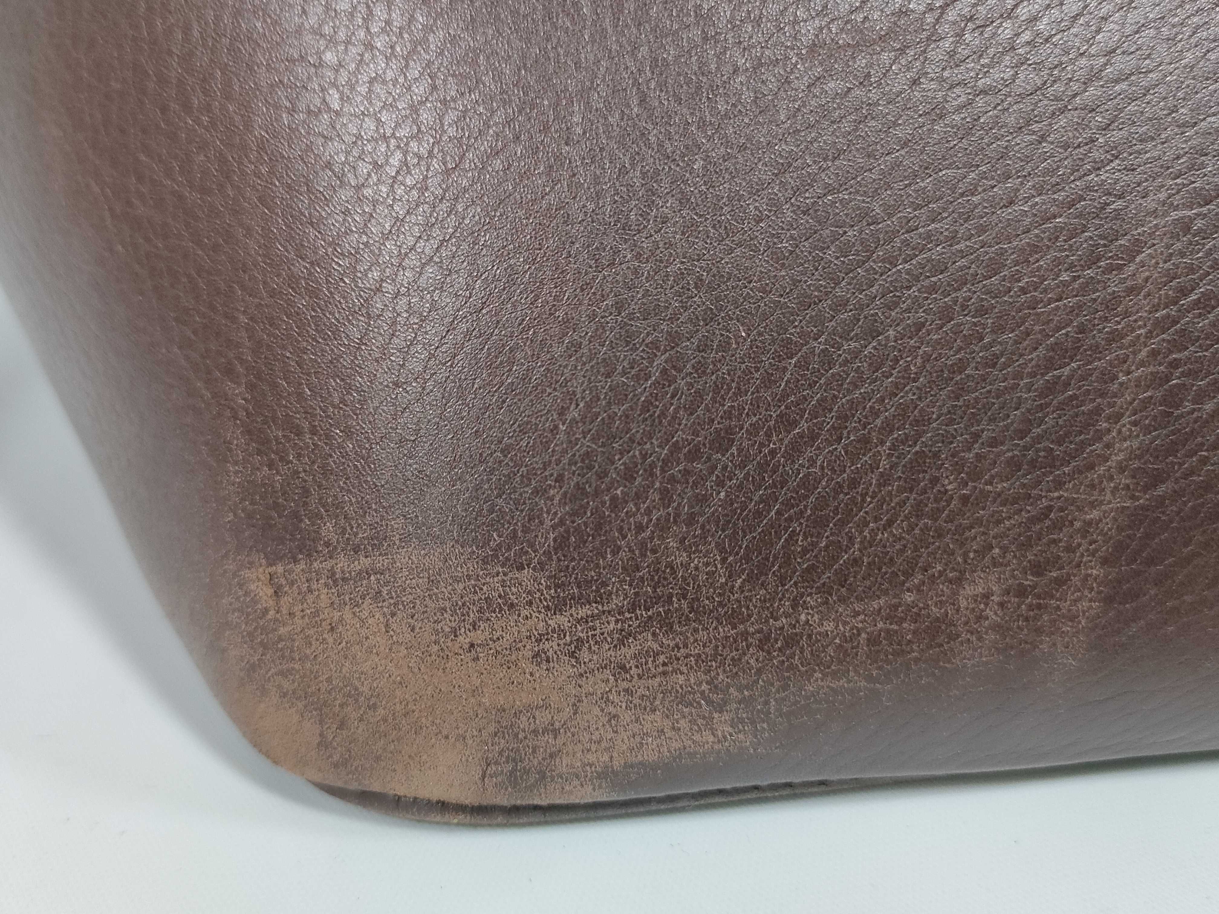 Leather Boston Bag, Brown — view 13