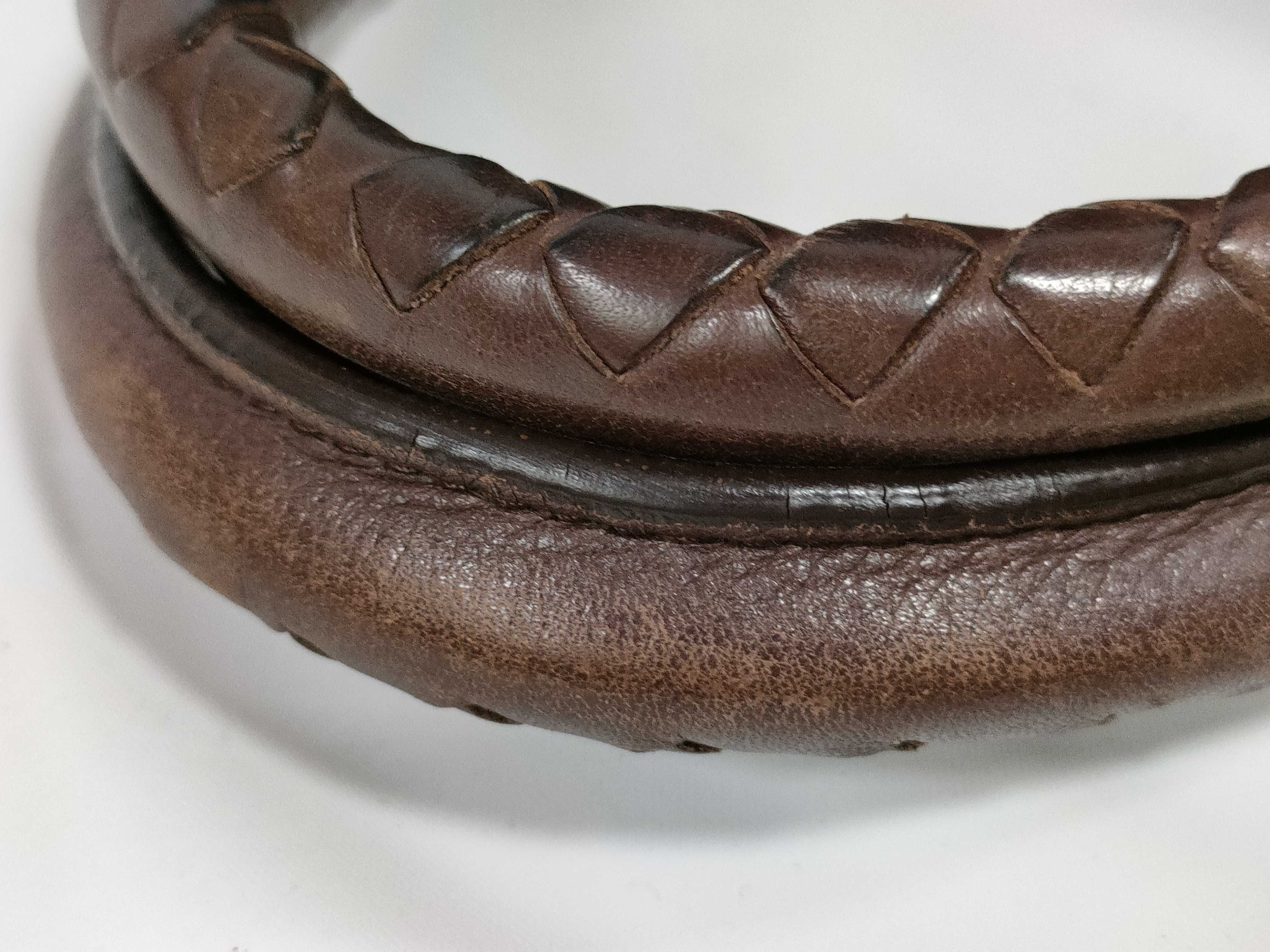 Leather Boston Bag, Brown — view 4