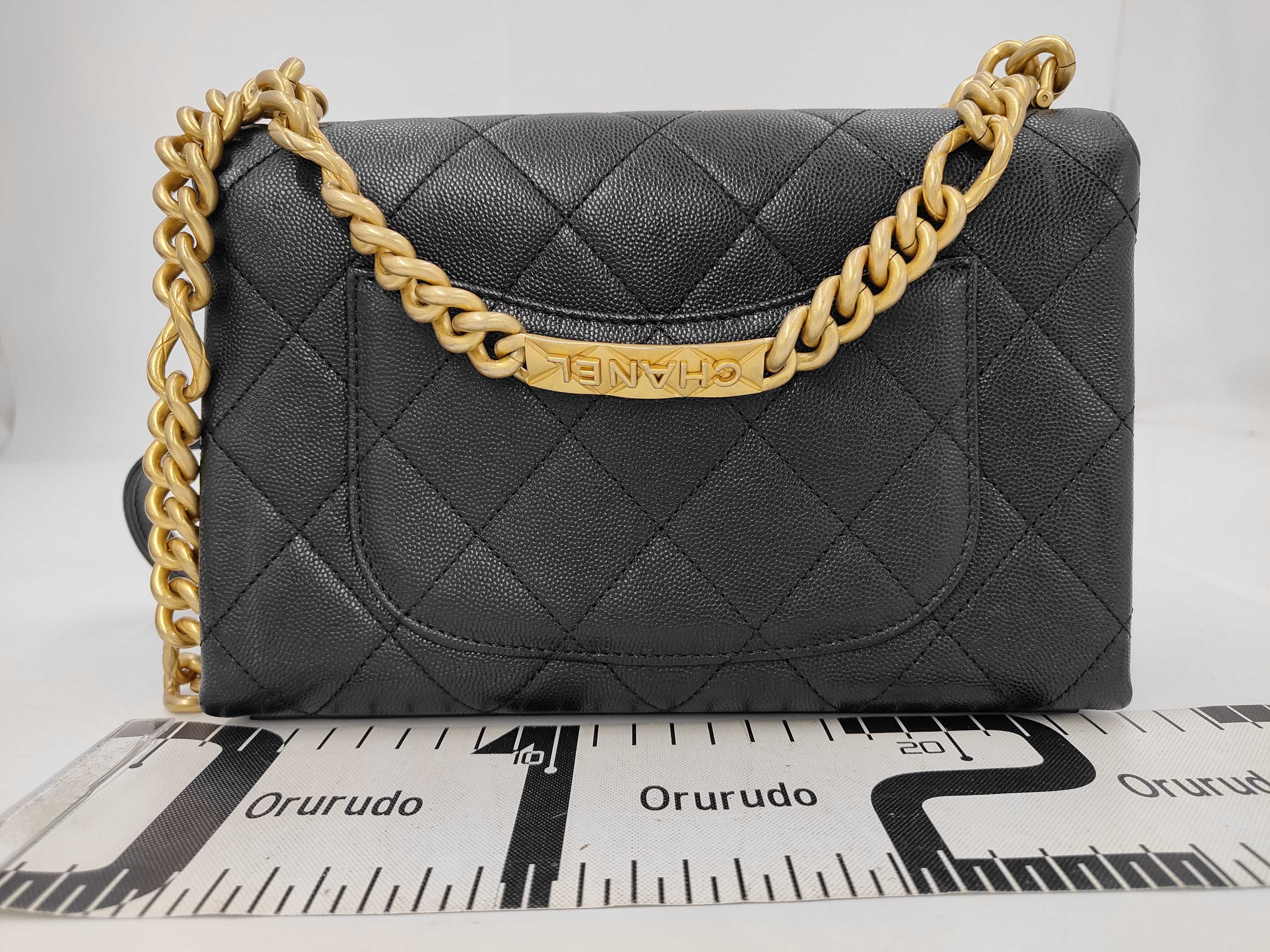 caviar skin top handle chain shoulder bag — view 2