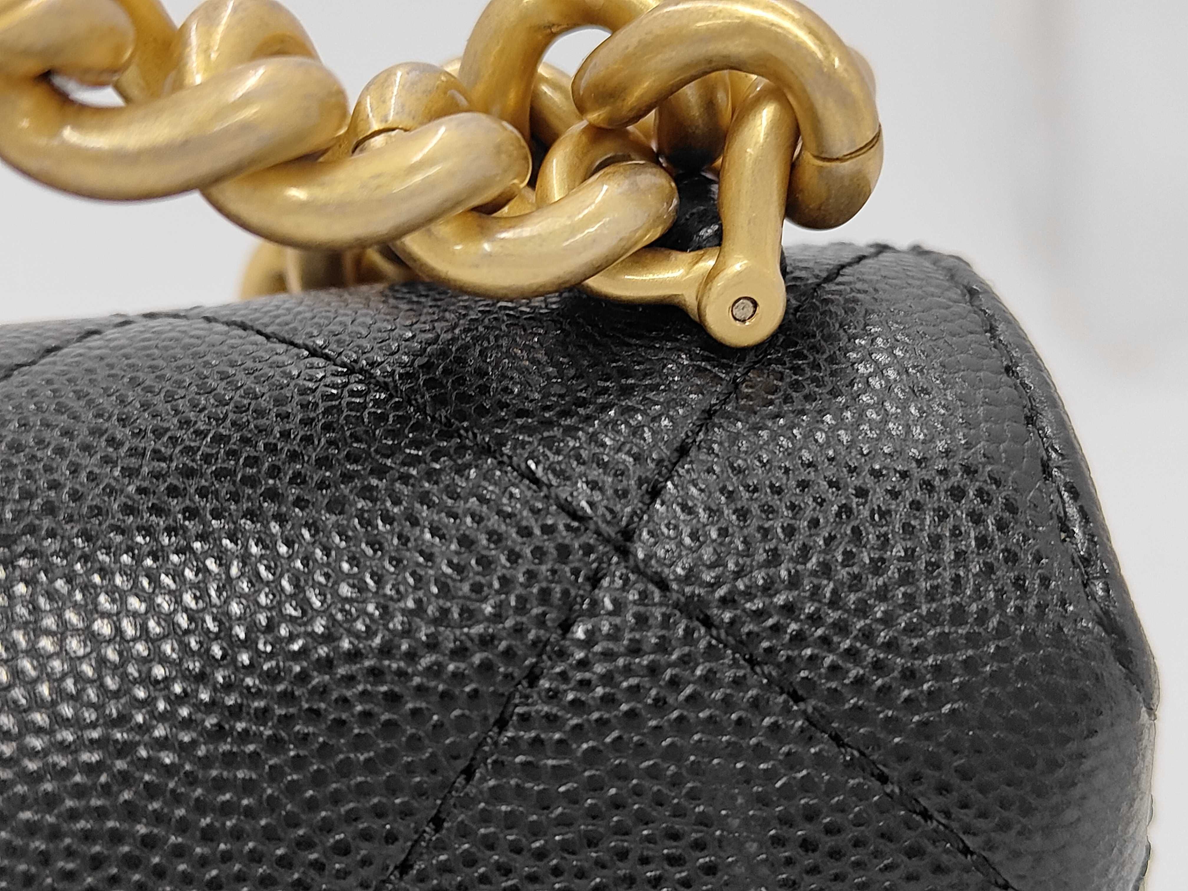 caviar skin top handle chain shoulder bag — view 3