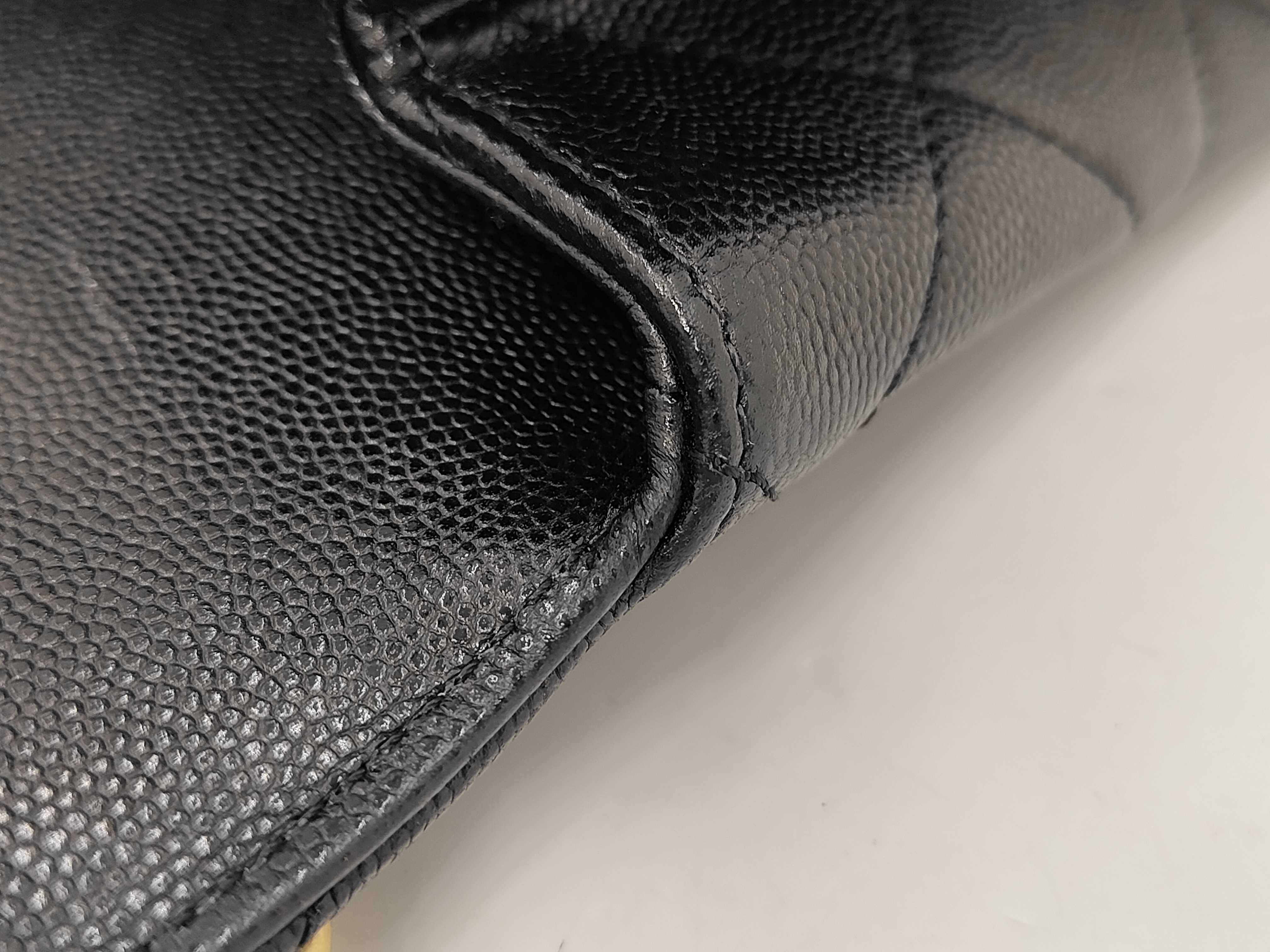 caviar skin top handle chain shoulder bag — view 9