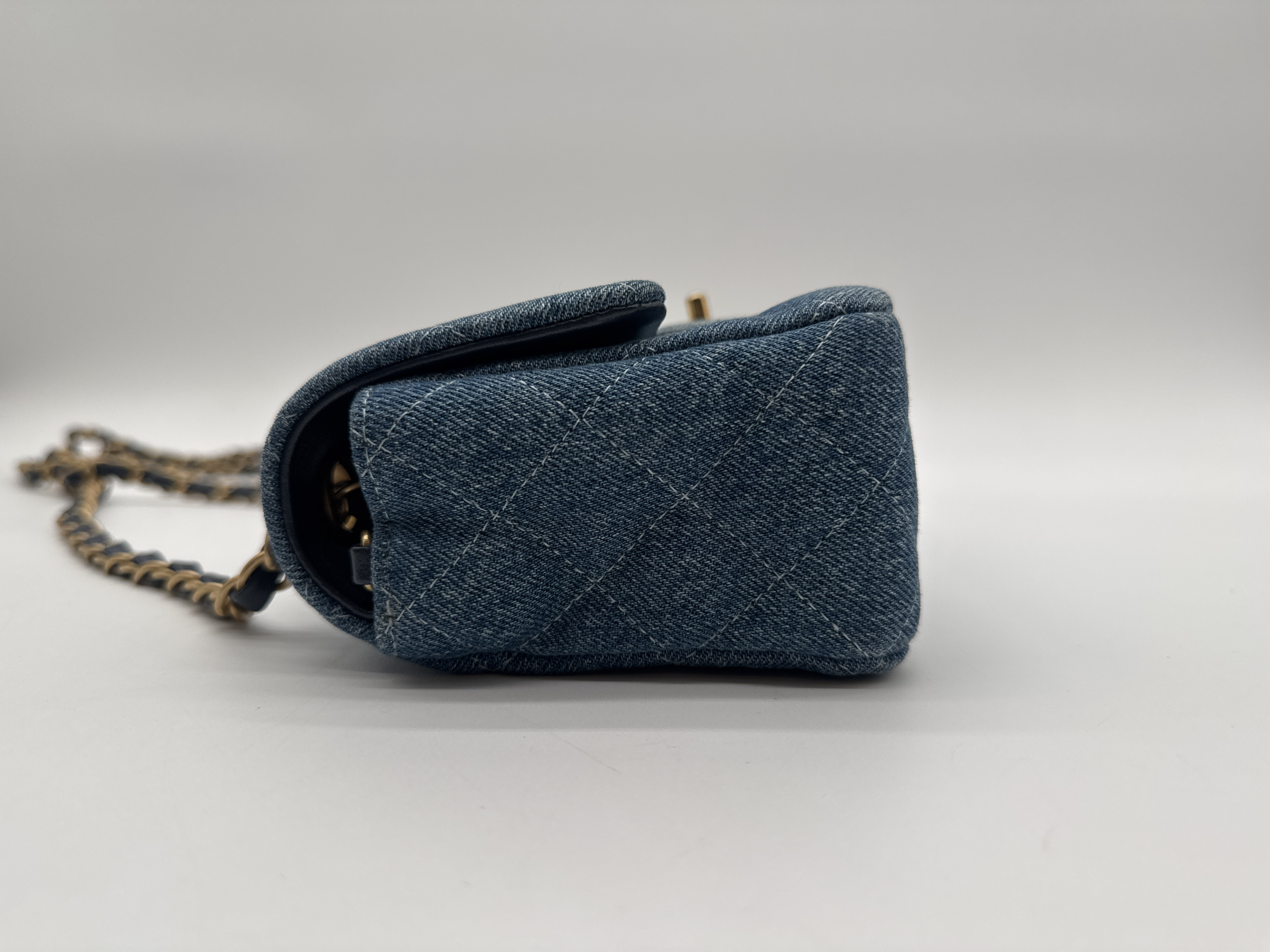 Denim Mini Matelassé 20 Shoulder Bag — view 4