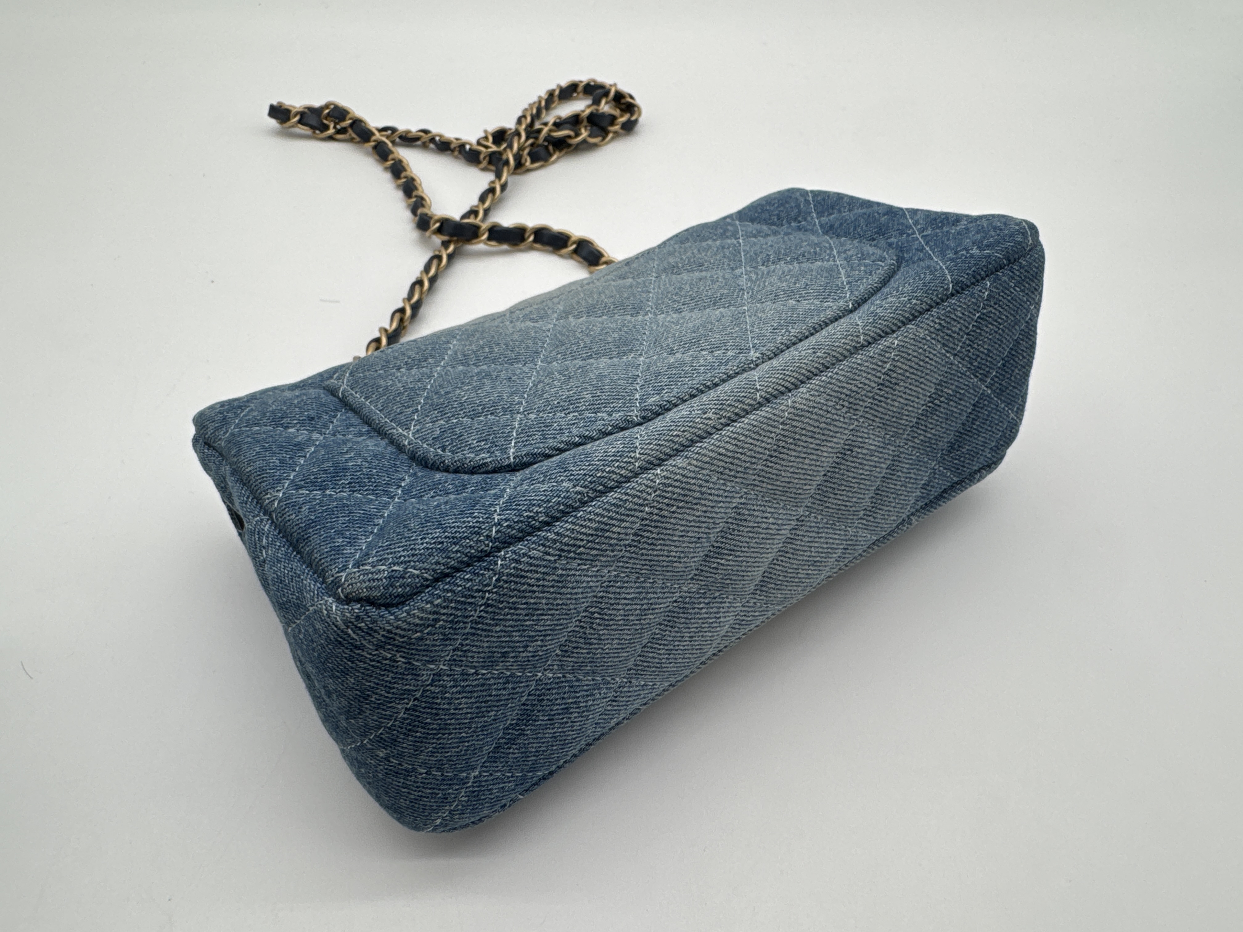 Denim Mini Matelassé 20 Shoulder Bag — view 7