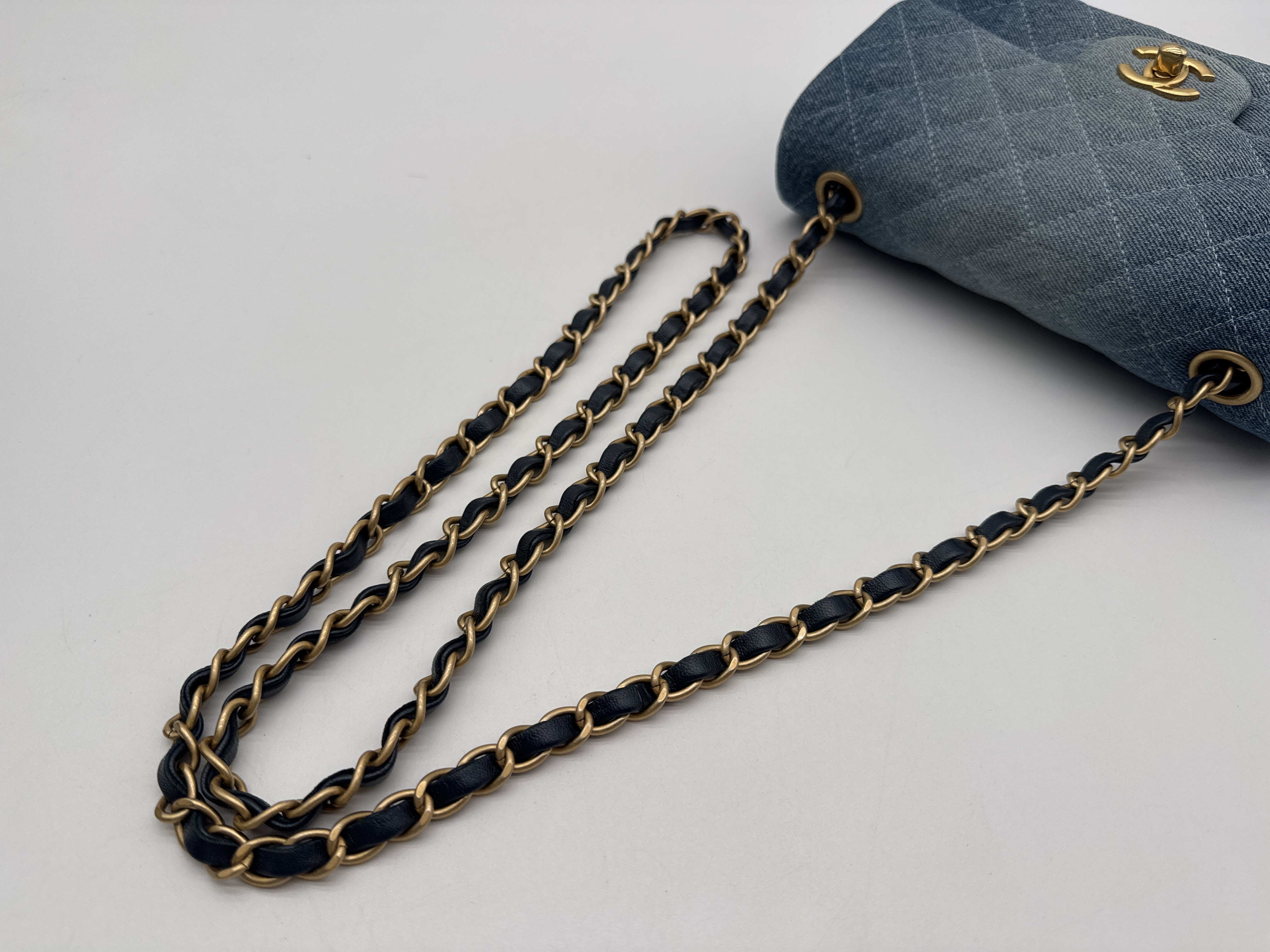Denim Mini Matelassé 20 Shoulder Bag — view 8