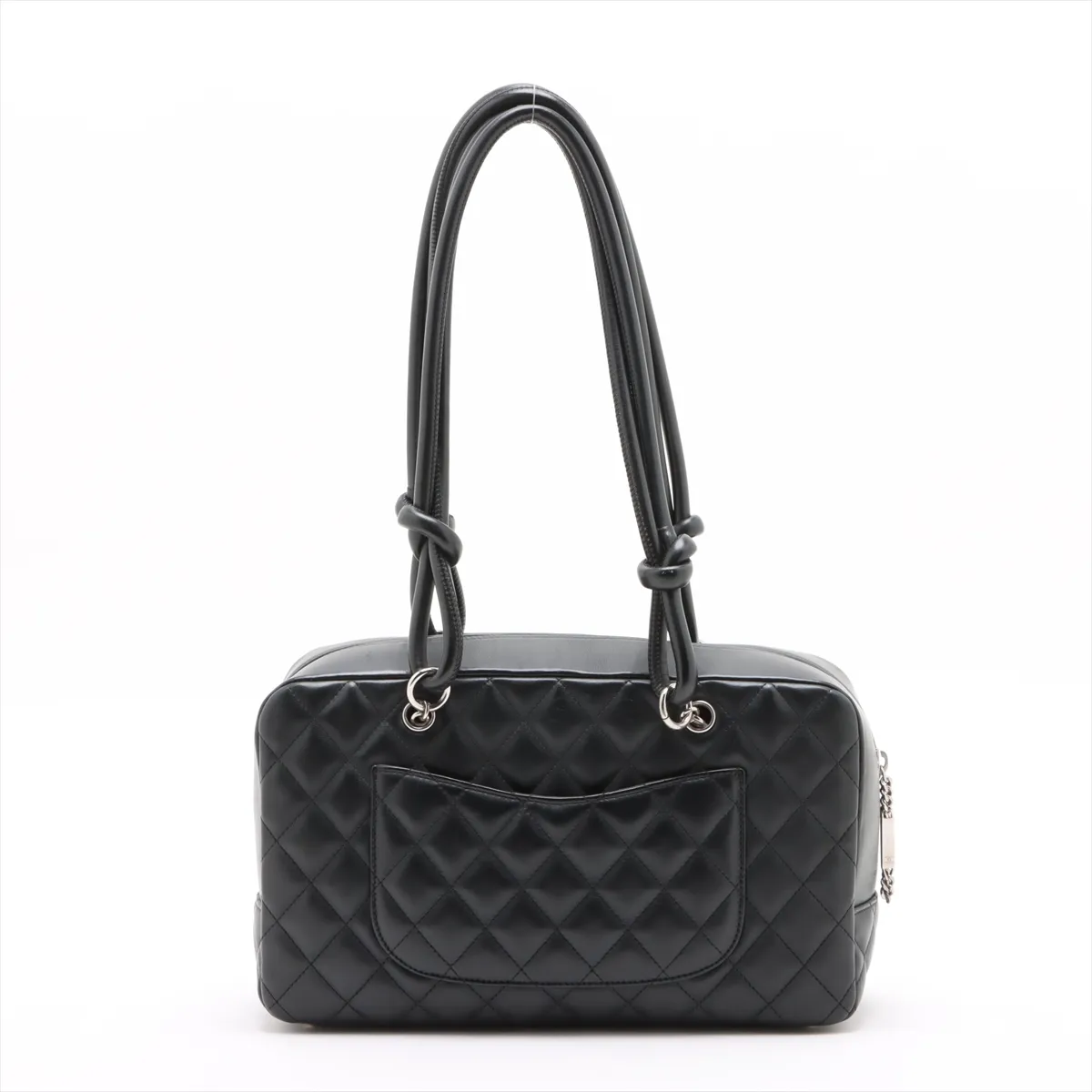 Cambon Line Lambskin Bowling Bag Black Silver Hardware 13362064 No. 13 — view 2