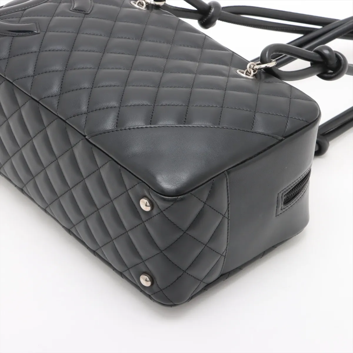 Cambon Line Lambskin Bowling Bag Black Silver Hardware 13362064 No. 13 — view 3