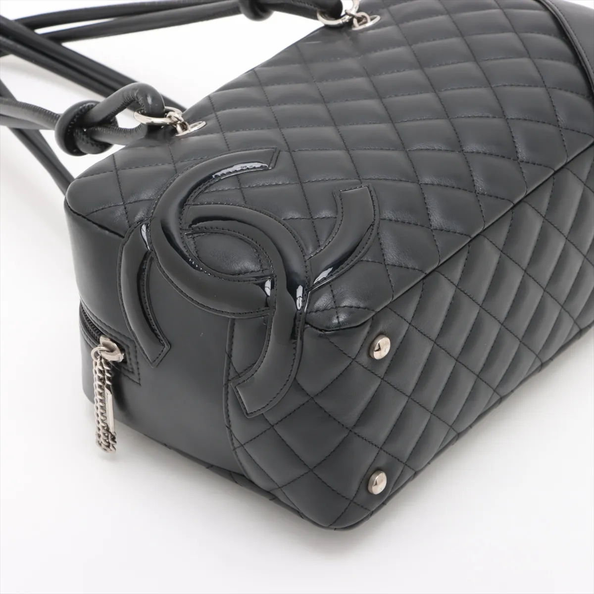 Cambon Line Lambskin Bowling Bag Black Silver Hardware 13362064 No. 13 — view 4