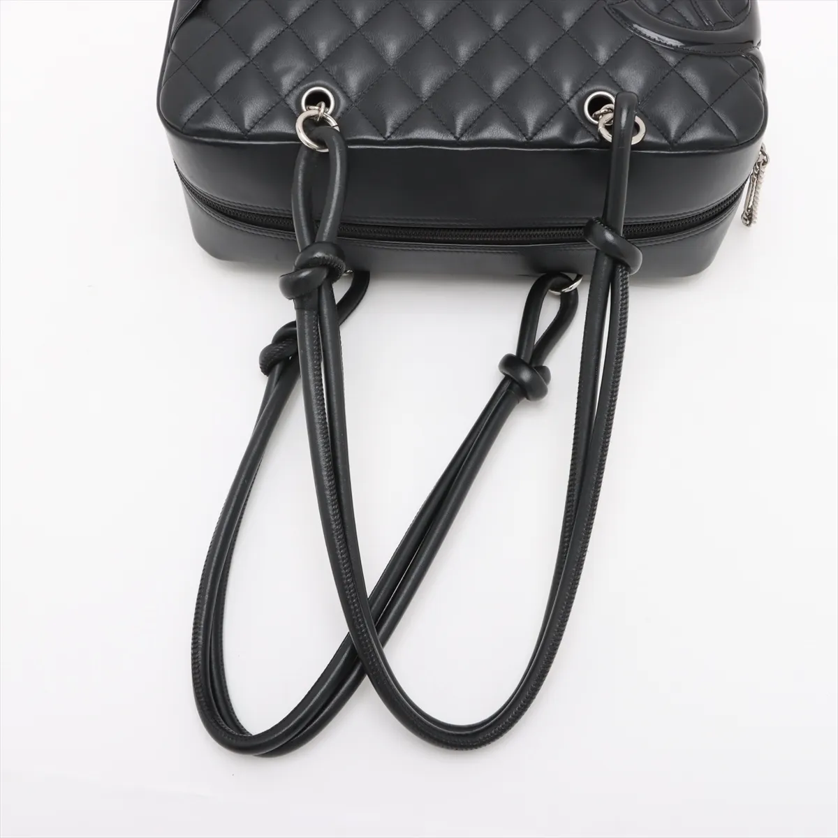 Cambon Line Lambskin Bowling Bag Black Silver Hardware 13362064 No. 13 — view 5