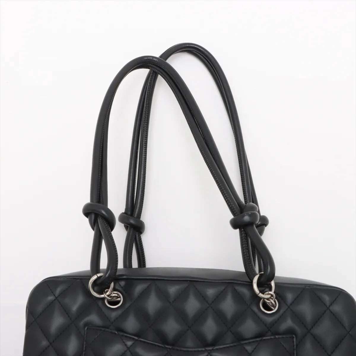 Cambon Line Lambskin Bowling Bag Black Silver Hardware 13362064 No. 13 — view 6