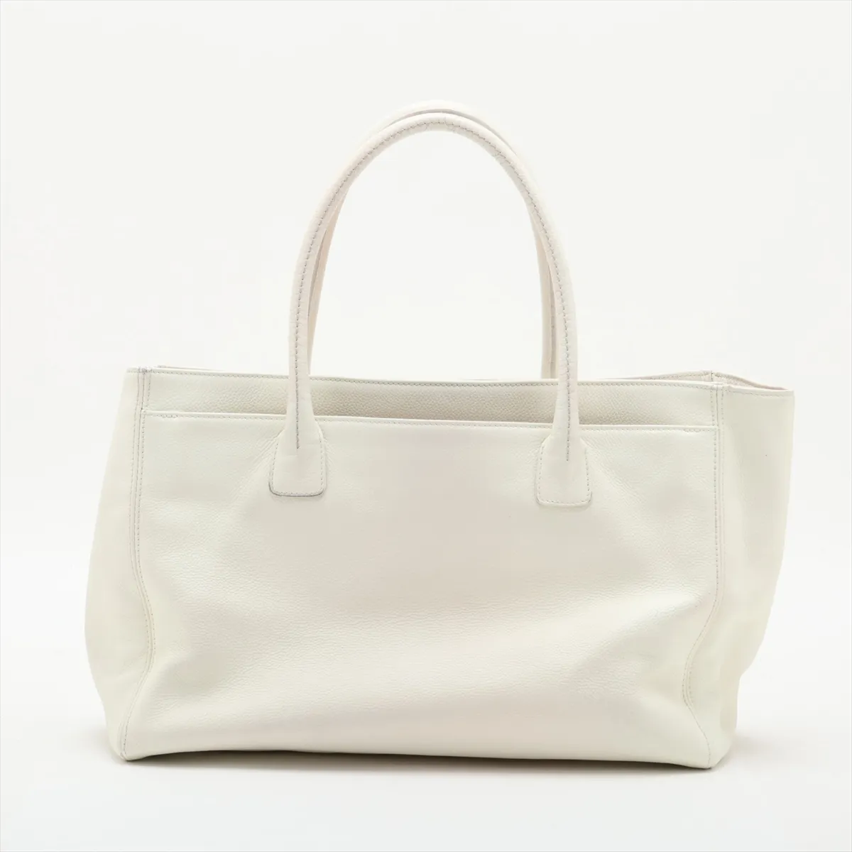 Executive Leather Tote Bag, White, Silver Hardware, 10071544 (Serial Number in the 10s) — view 2