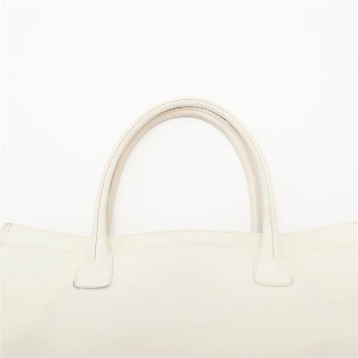 Executive Leather Tote Bag, White, Silver Hardware, 10071544 (Serial Number in the 10s) — view 6