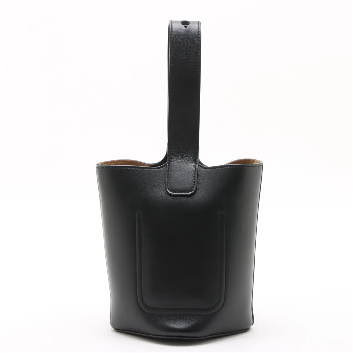 Pebble Bucket Mini Leather 2WAY Handbag Black — view 2