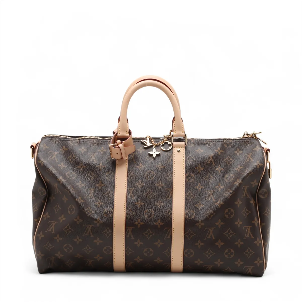 Monogram Keepall Bandoulière 45 M41418 Brown, RFID Detectable, with Charm — view 2