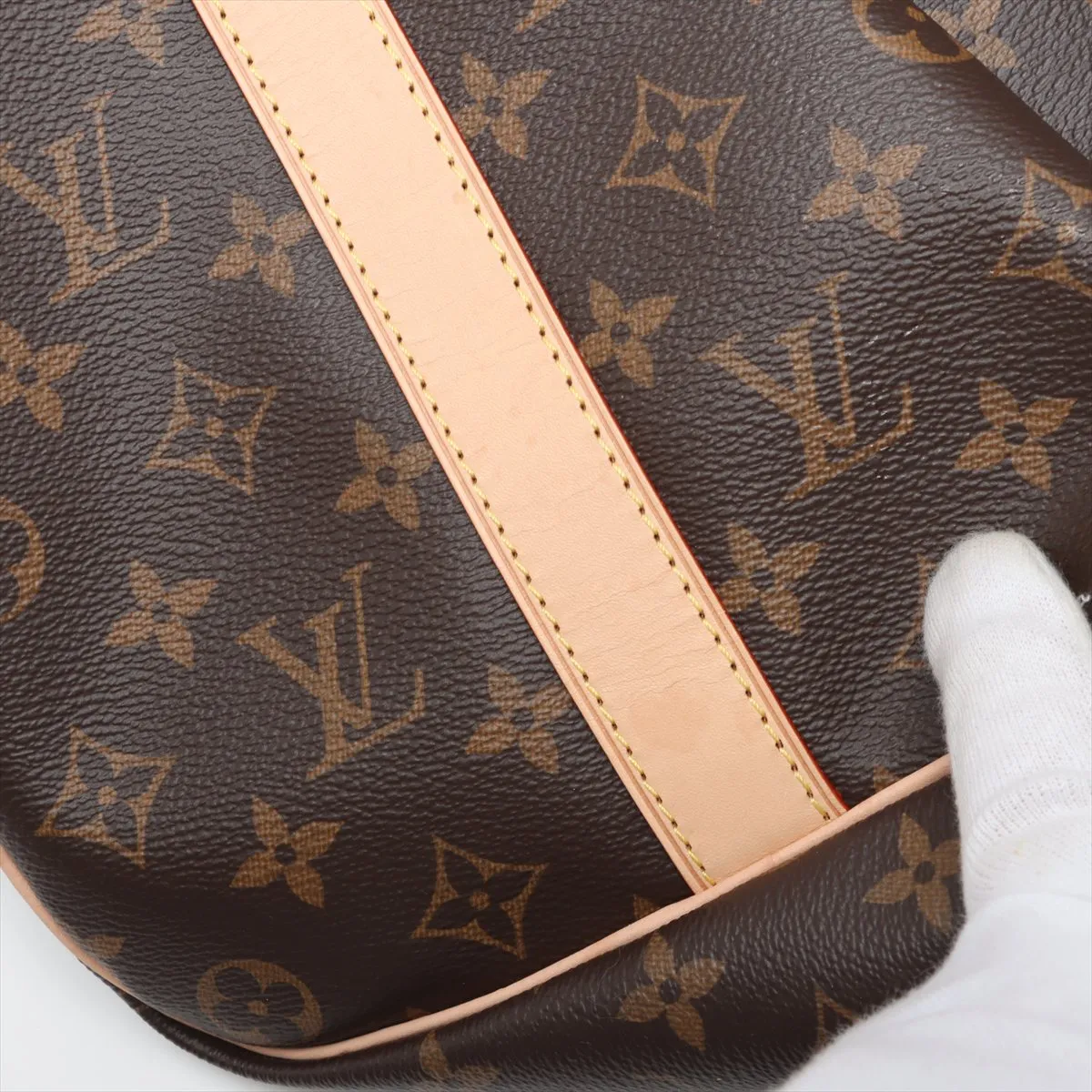 Monogram Keepall Bandoulière 45 M41418 Brown, RFID Detectable, with Charm — view 12
