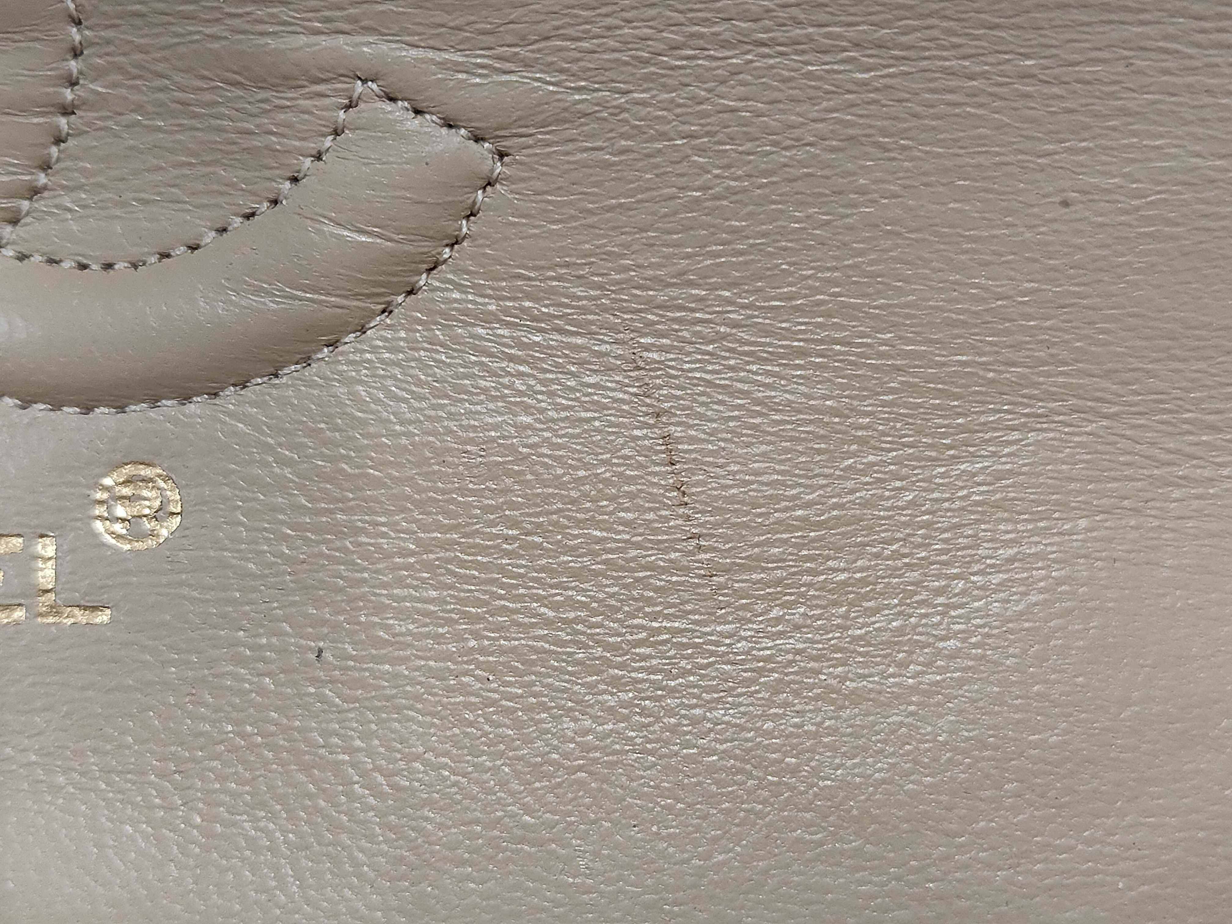 Matelassé Double Flap Shoulder Bag, Beige — view 11