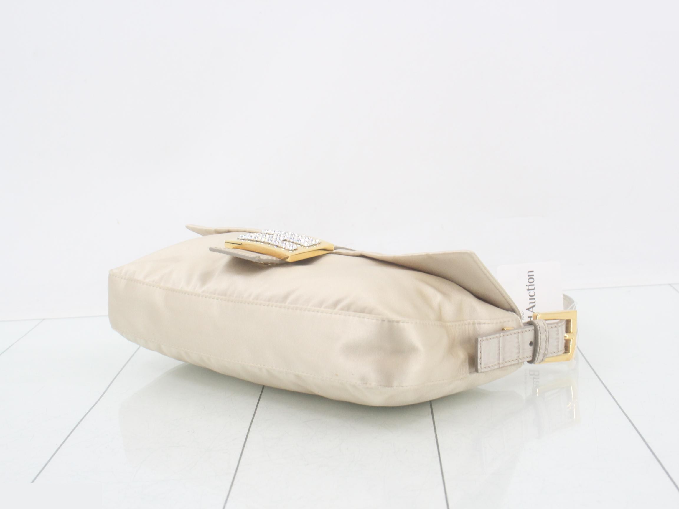 Mamma Baguette Satin x Crocodile Leather Beige — view 6