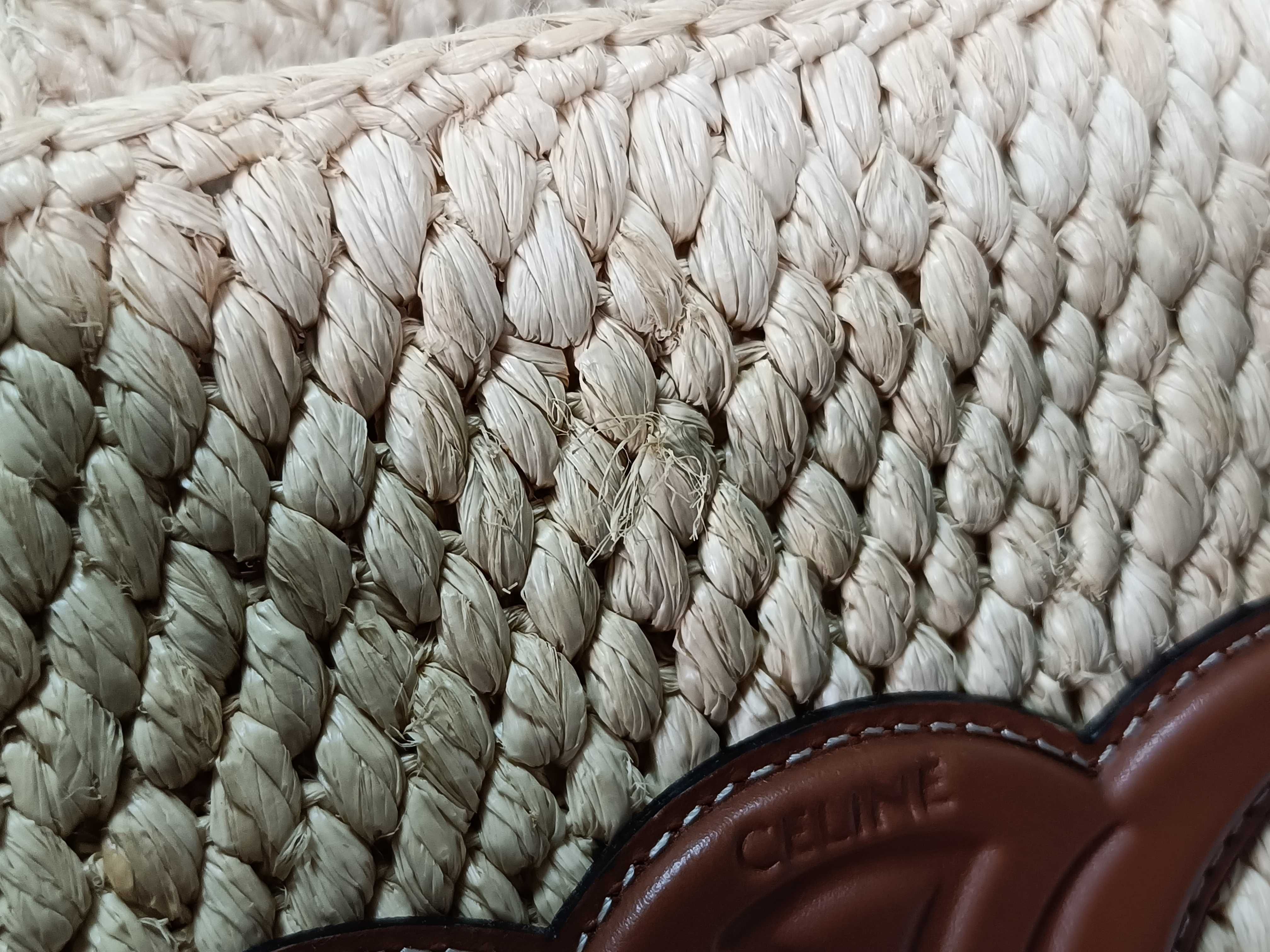 Small Cabas Thais Raffia & Calfskin Shoulder Bag — view 13