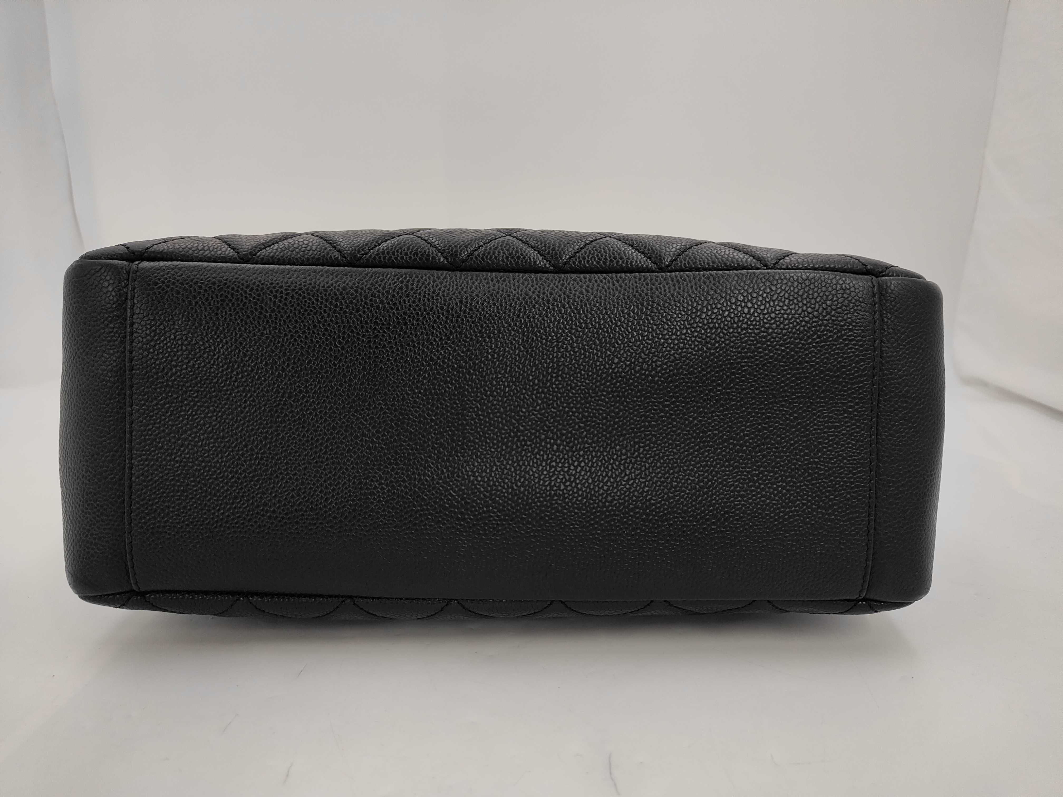 GST Tote Bag, Caviar Leather, Black & Silver, Coco Mark Shoulder Bag — view 3