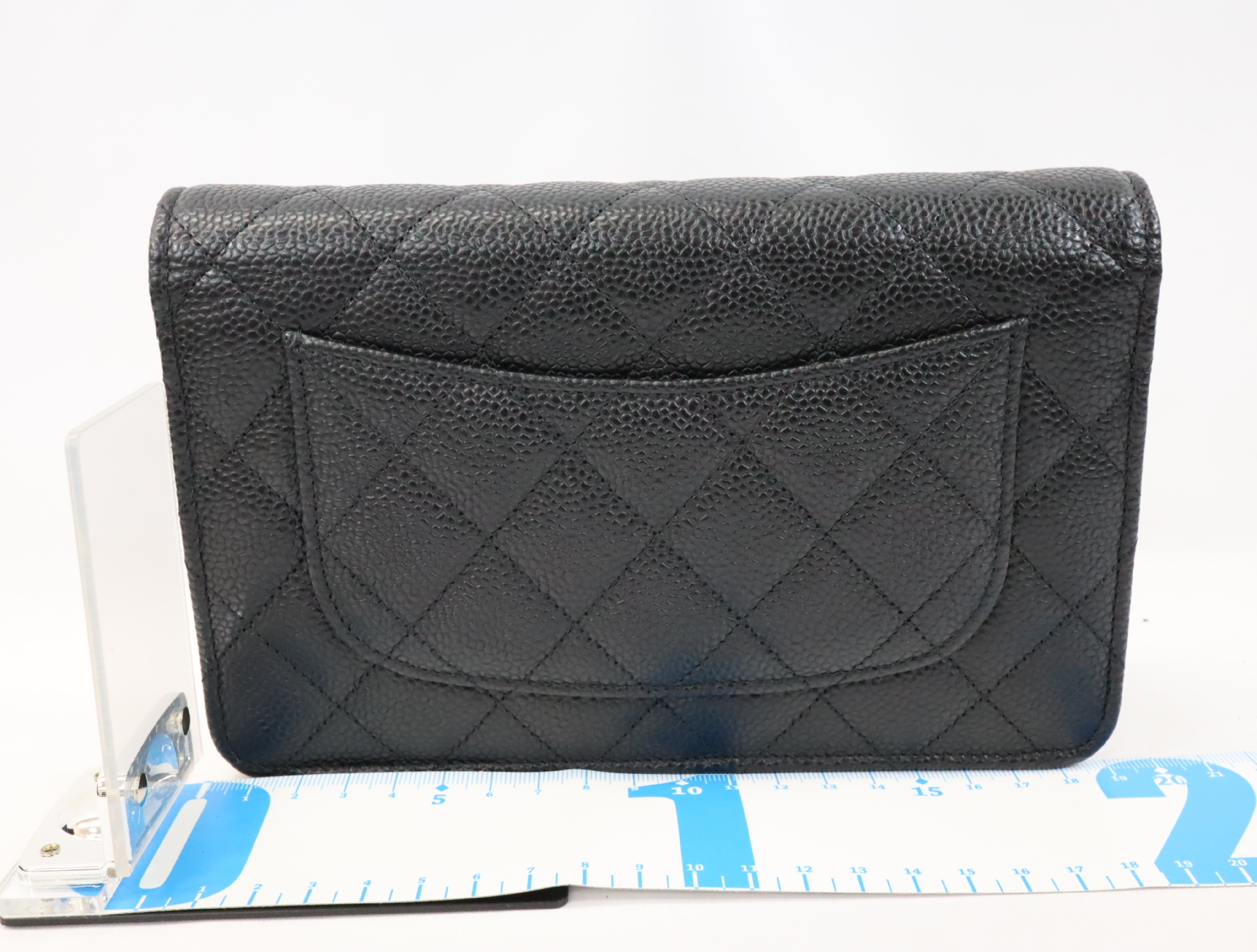 Chanel Matelassé Caviar Skin Chain Wallet Black Gold Hardware Random Plate AP0250 Shoulder Bag — view 2