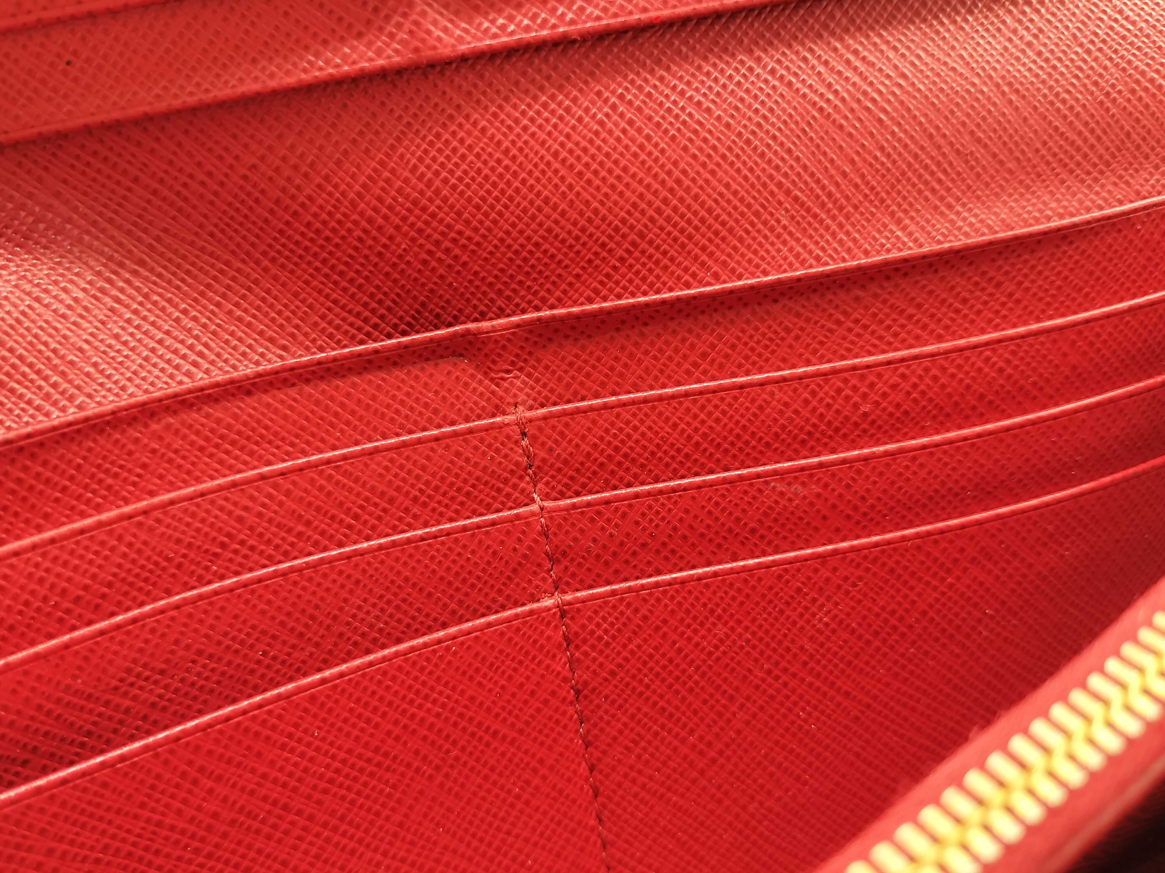 Saffiano Triangle Logo Long Wallet Red 1MH132 Wallet — view 12