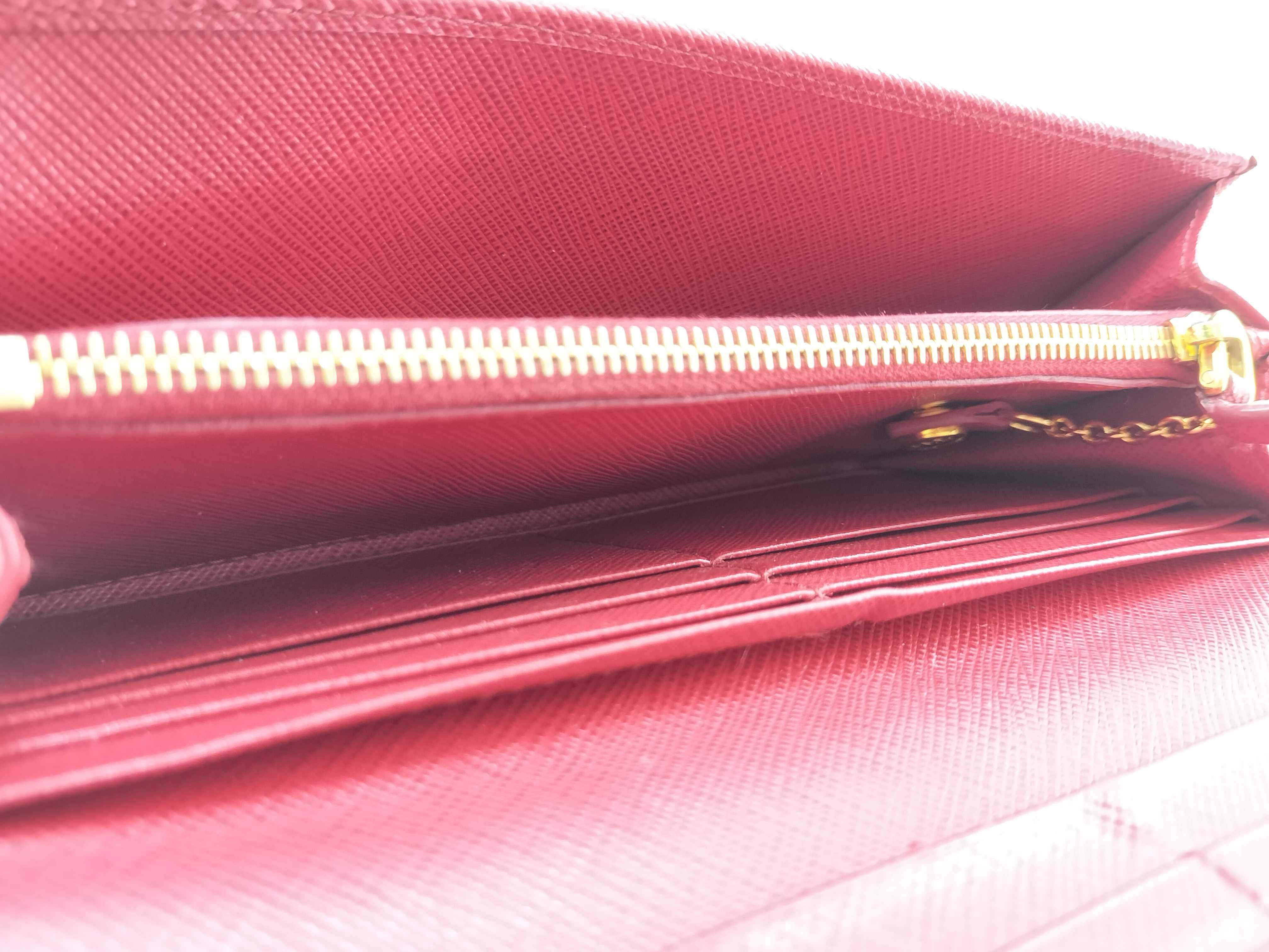 Saffiano Triangle Logo Long Wallet Red 1MH132 Wallet — view 10