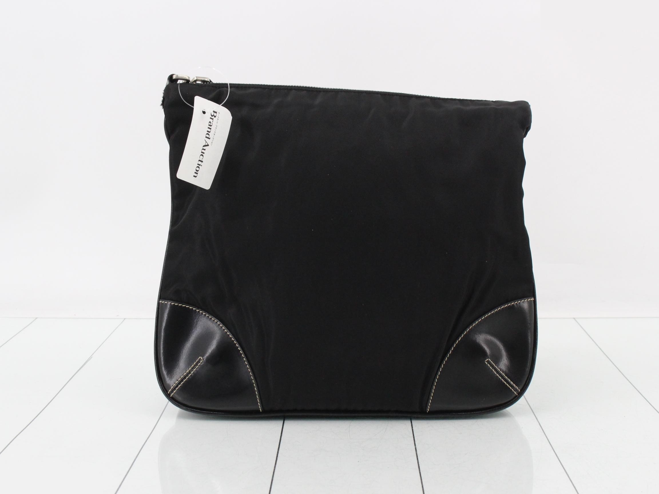 nylon shoulder bag, black — view 2