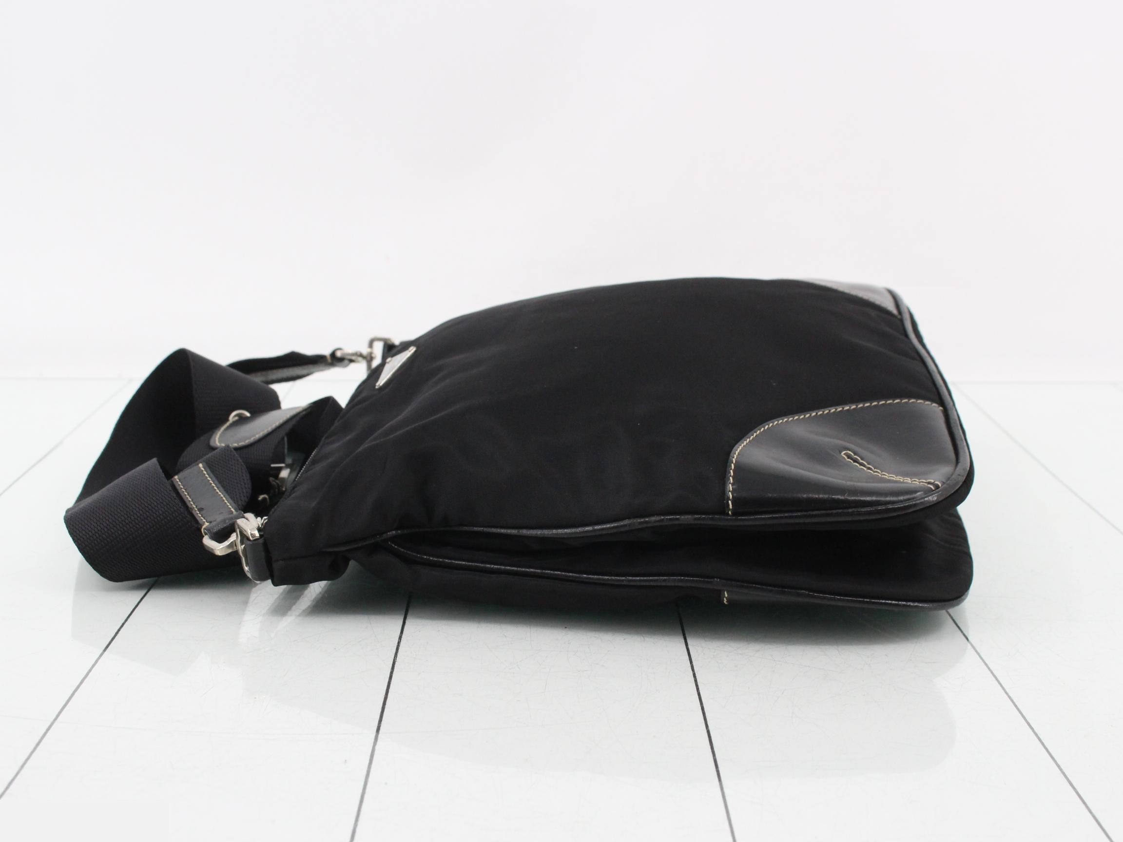 nylon shoulder bag, black — view 4
