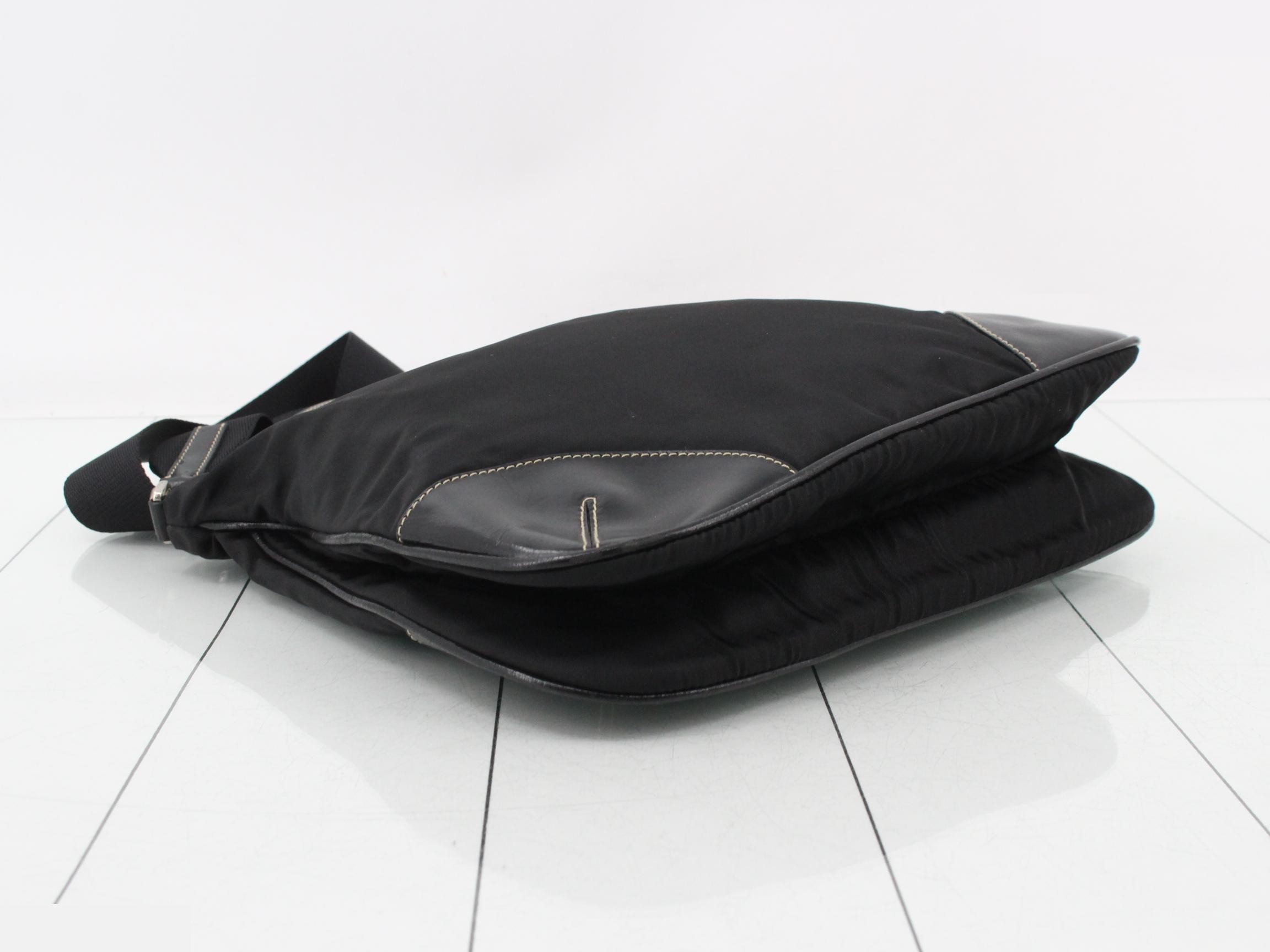 nylon shoulder bag, black — view 5