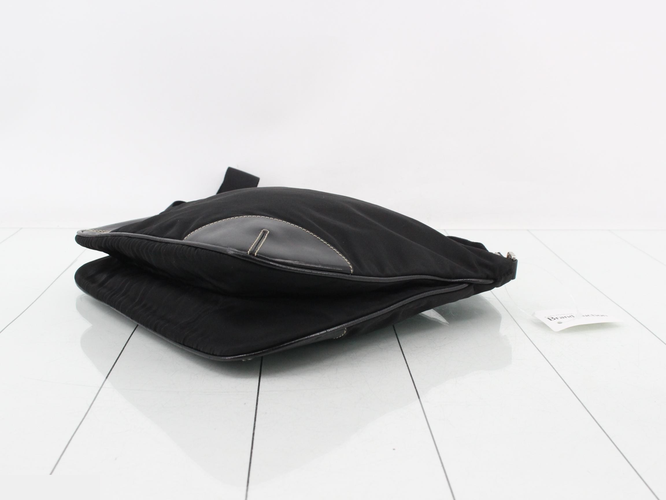 nylon shoulder bag, black — view 6