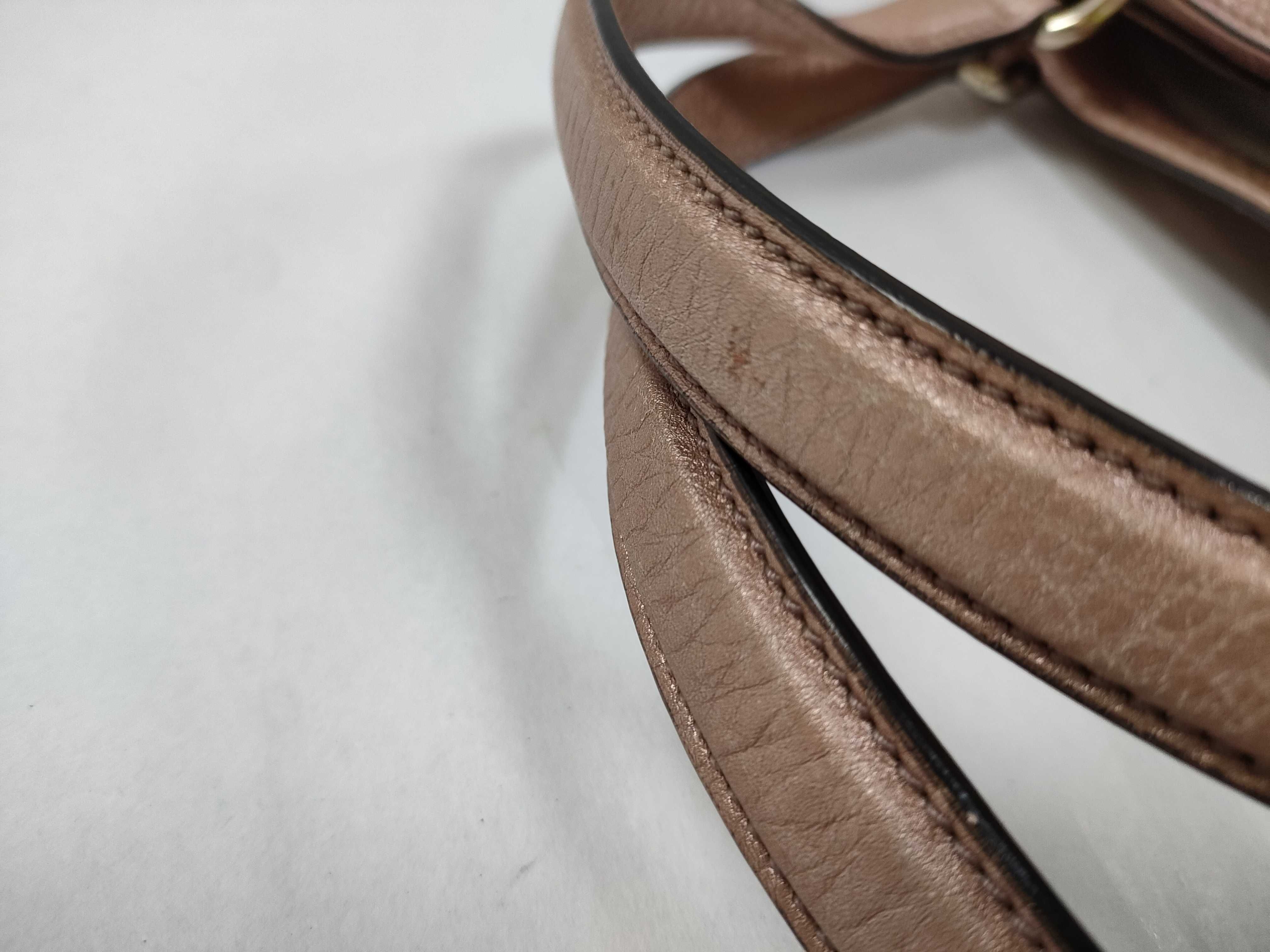 Leather Interlocking Handbag, Pink — view 4