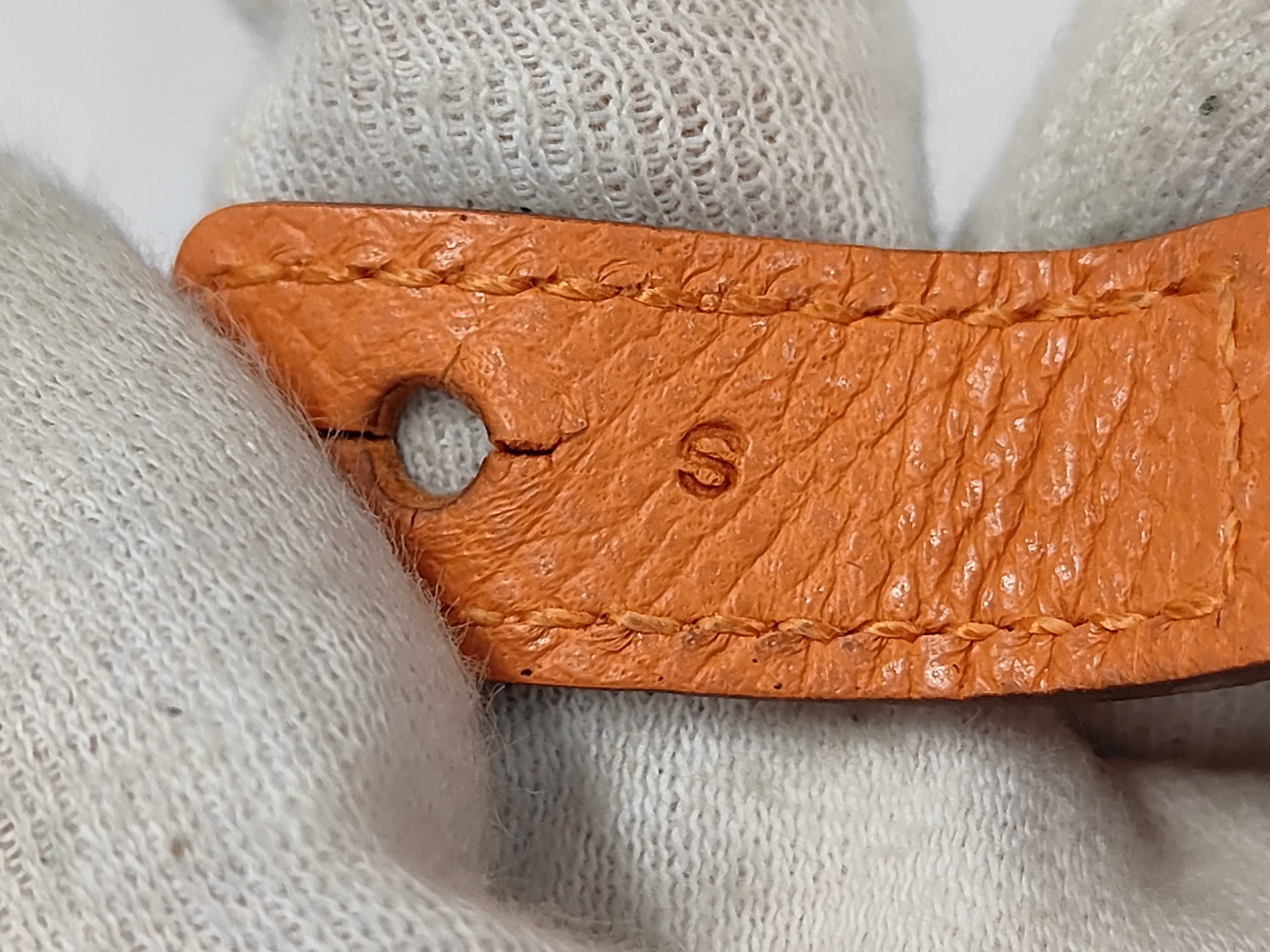 Pavane Double Bracelet, Epsom Leather, Orange, P Stamp, Hermes Bracelet/Bangle — view 5