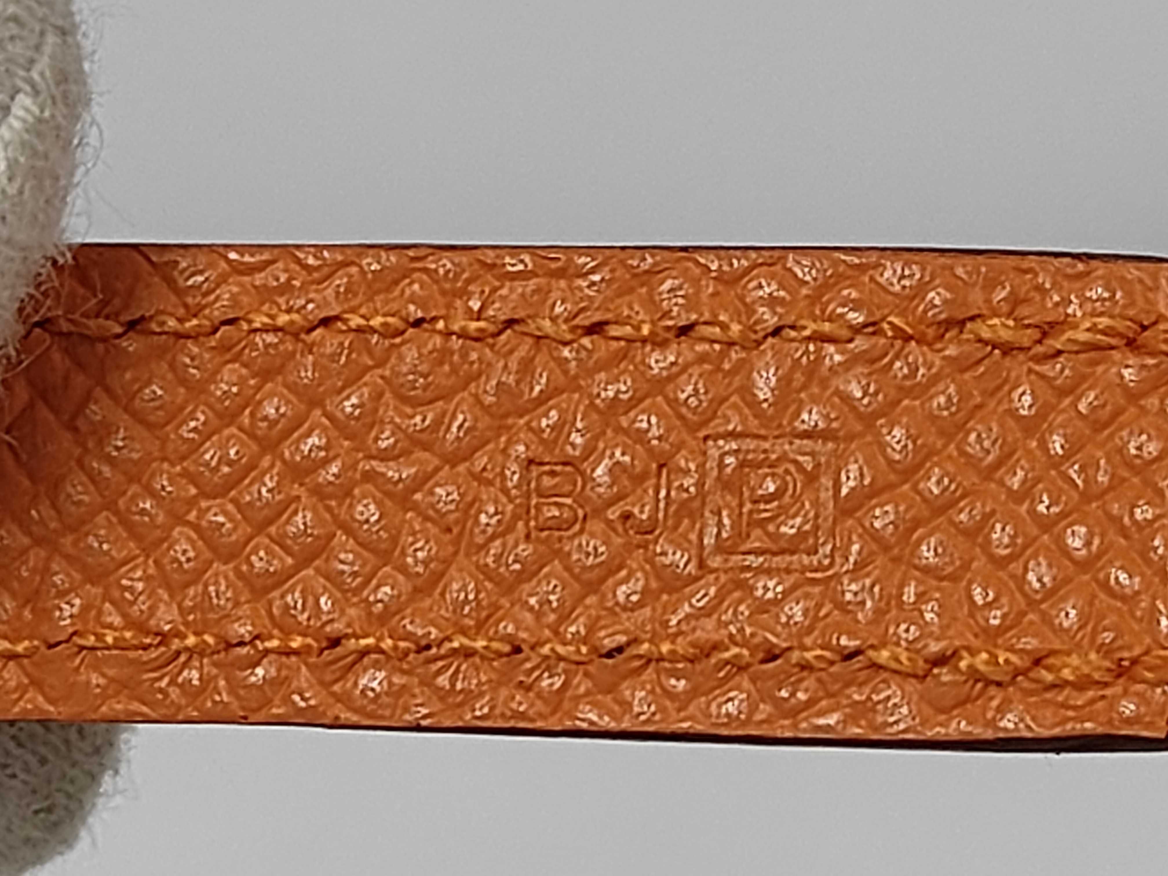 Pavane Double Bracelet, Epsom Leather, Orange, P Stamp, Hermes Bracelet/Bangle — view 6