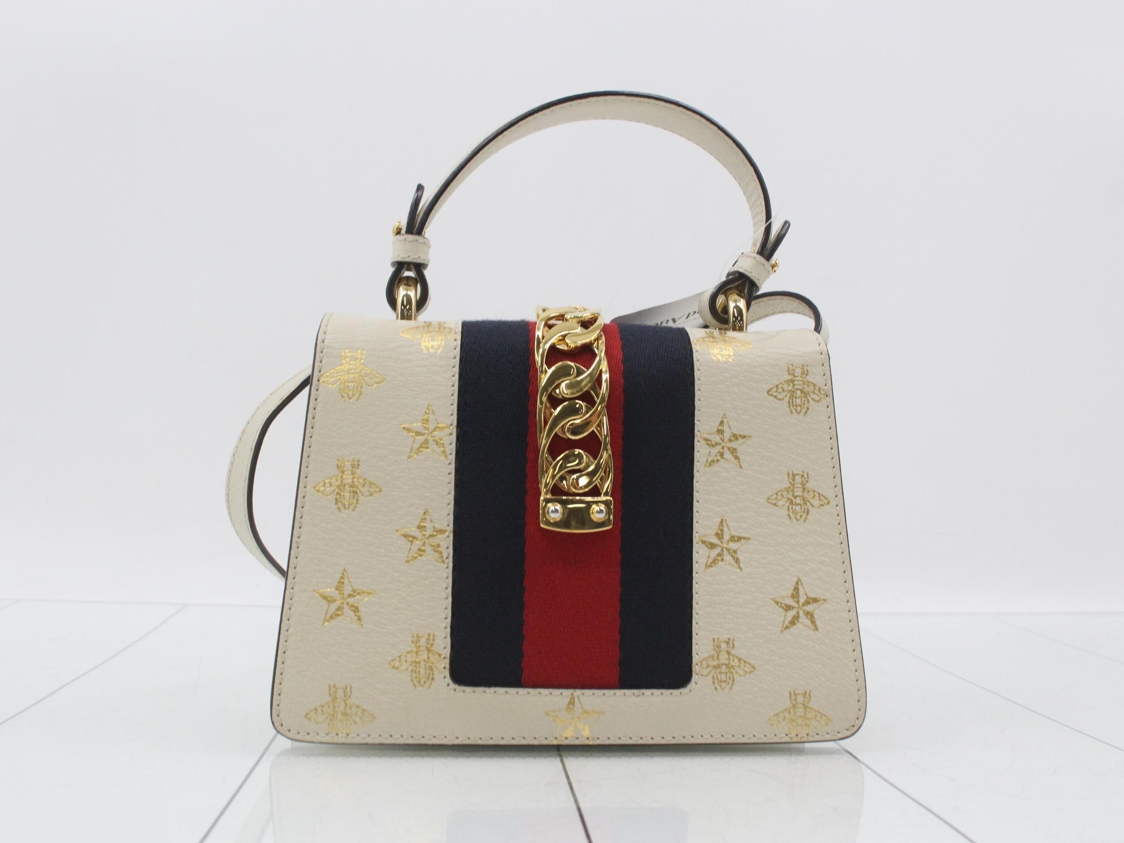 Sylvie Bee & Star Mini Shoulder Bag, White — view 2