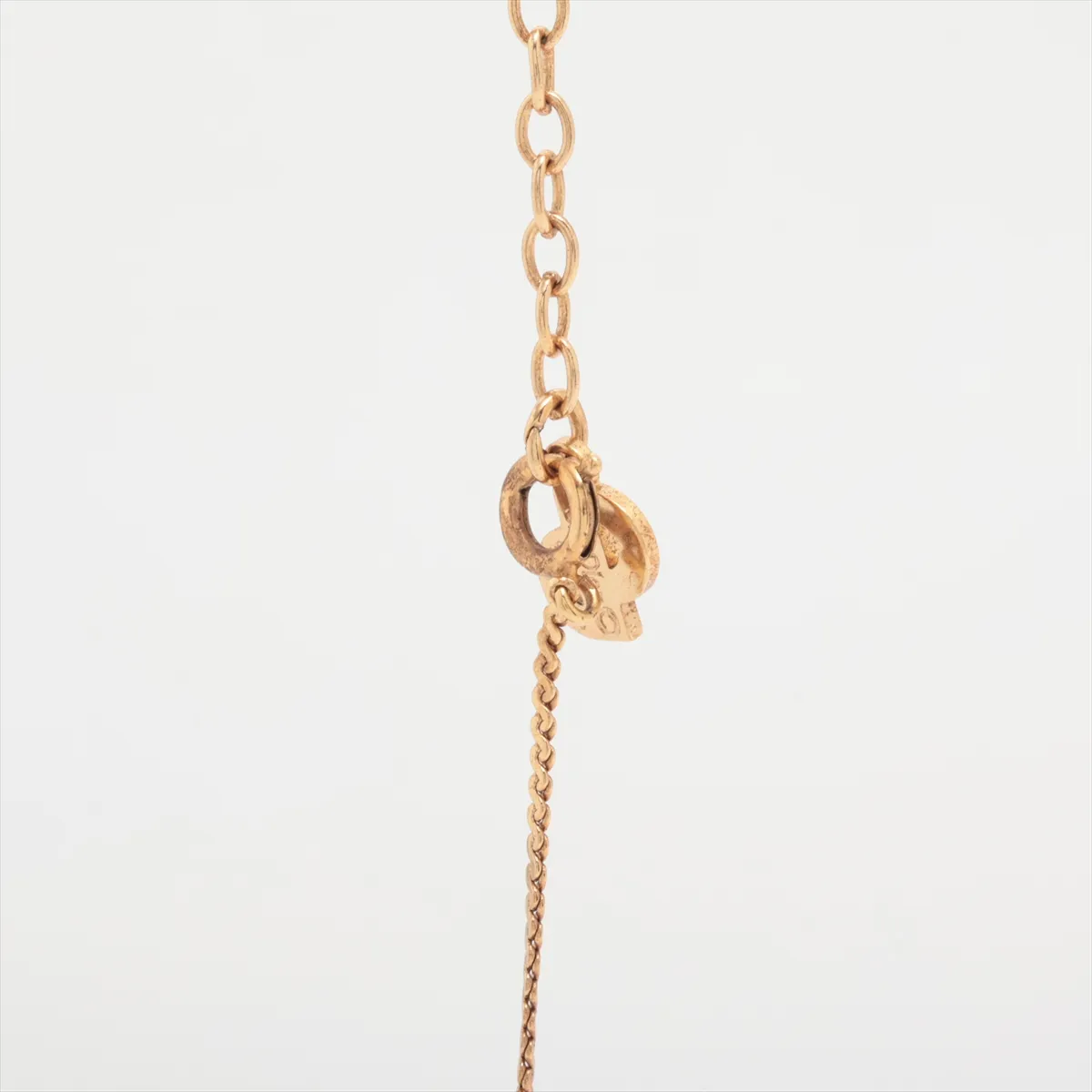 necklace, GP x rhinestones, gold, — view 3