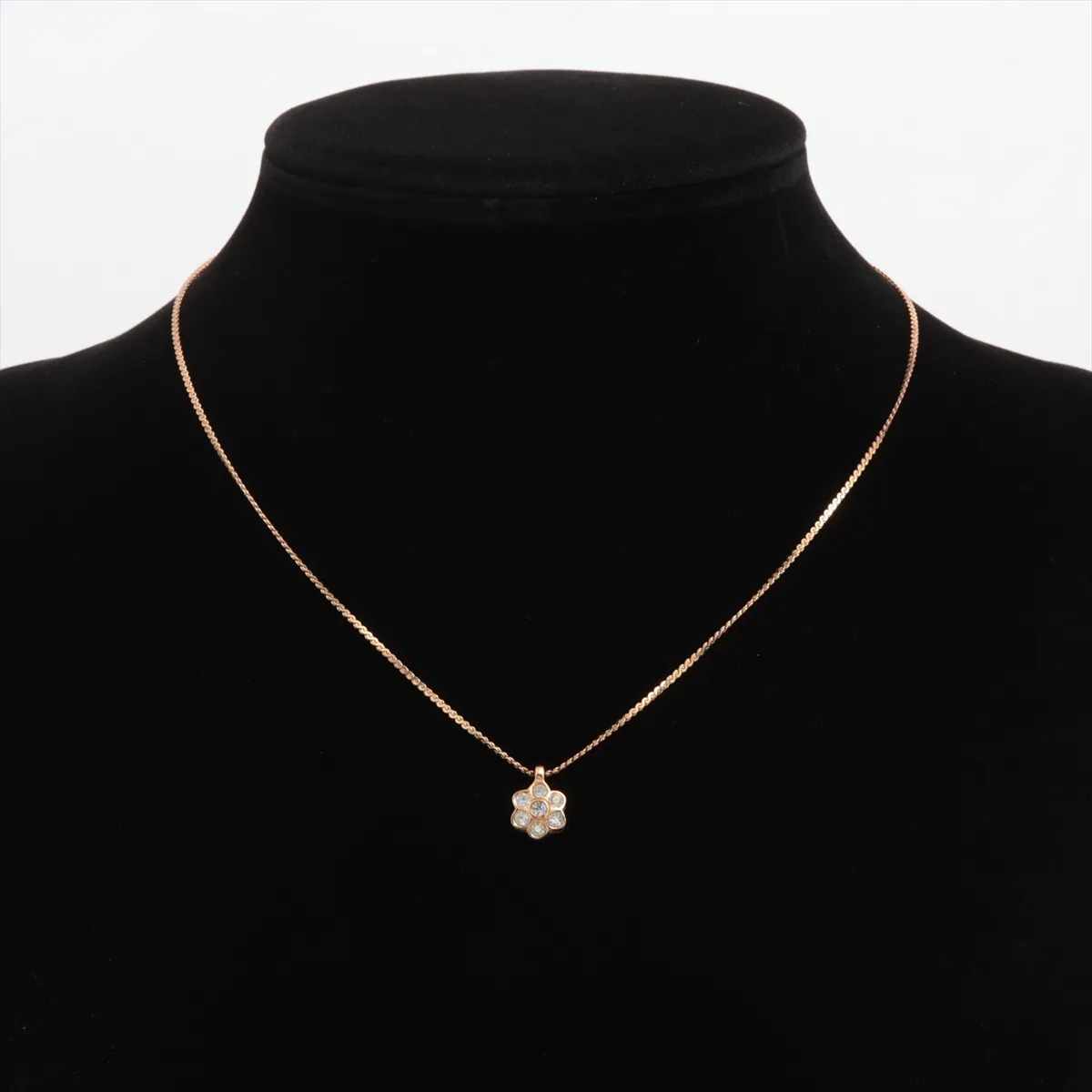 necklace, GP x rhinestones, gold, — view 5