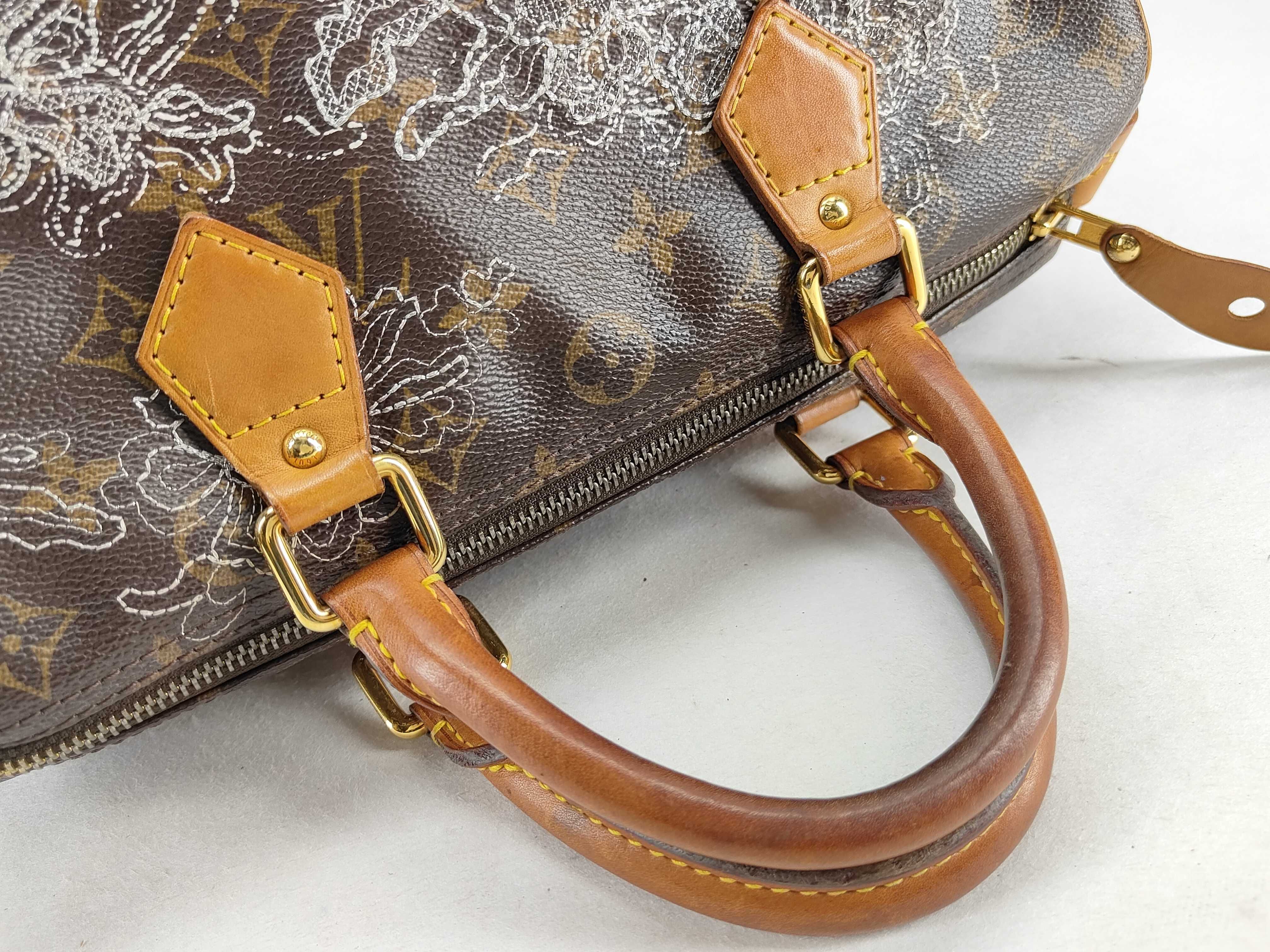 Monogram Louis Vuitton Dentelle Speedy 30 Boston Bag — view 5