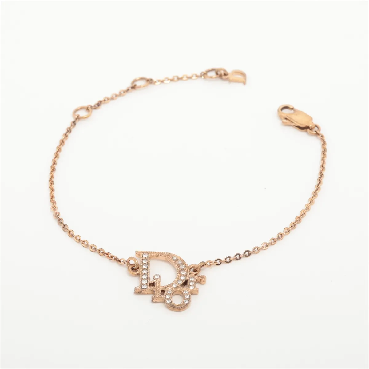 logo bracelet, GP x rhinestones, gold,