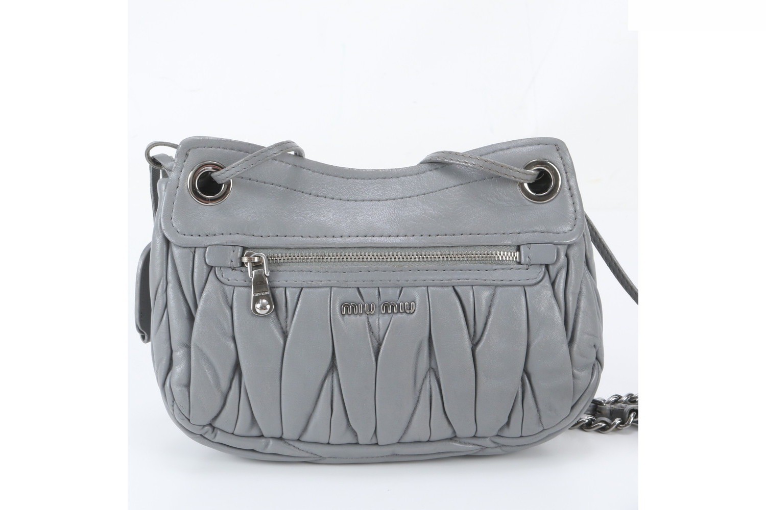 Matelassé Chain Crossbody Leather Shoulder Bag — view 3