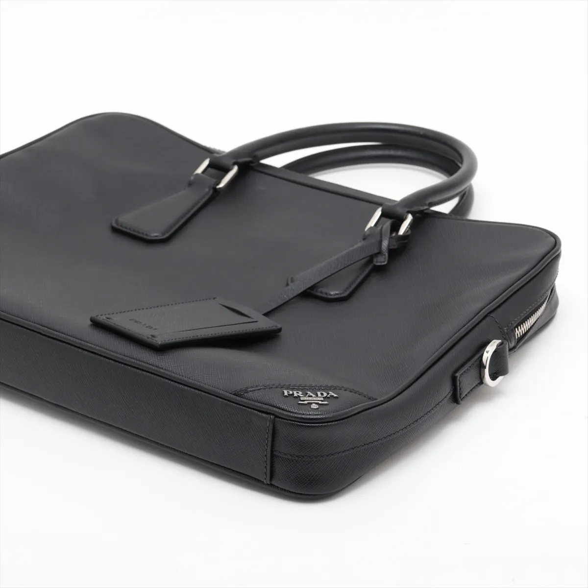 Saffiano Travel 2VE368 Leather 2-Way Business Bag, Black, Unsigned Guarantee Card — view 3